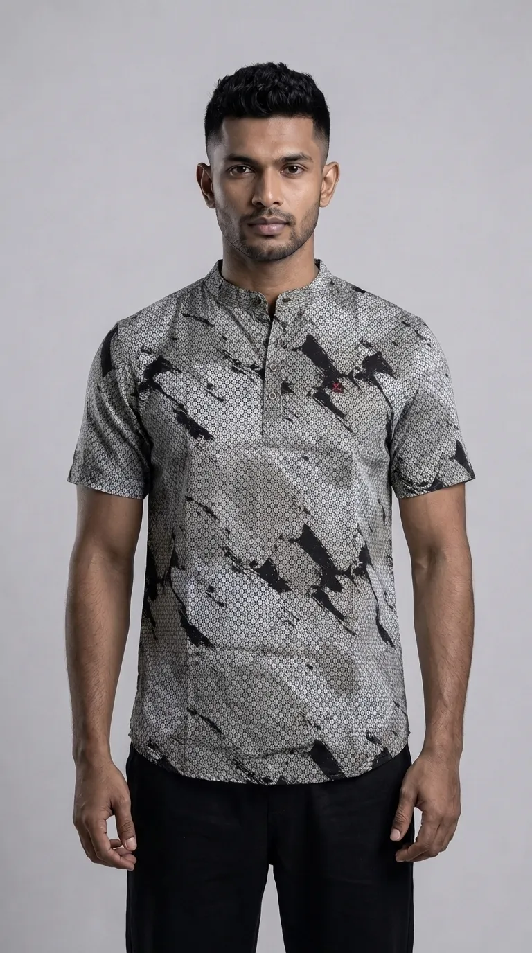 Slim Fit Printed Half Kurtha