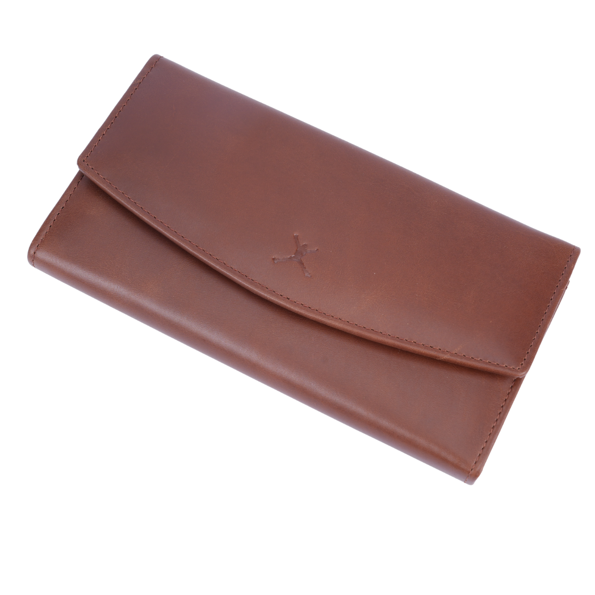 Italian Leather RFID Ladies Tri Fold Envelope Wallet - Tan