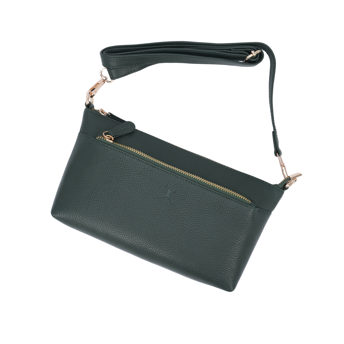 Italian Leather Ladies Crossbody Handbag - Green