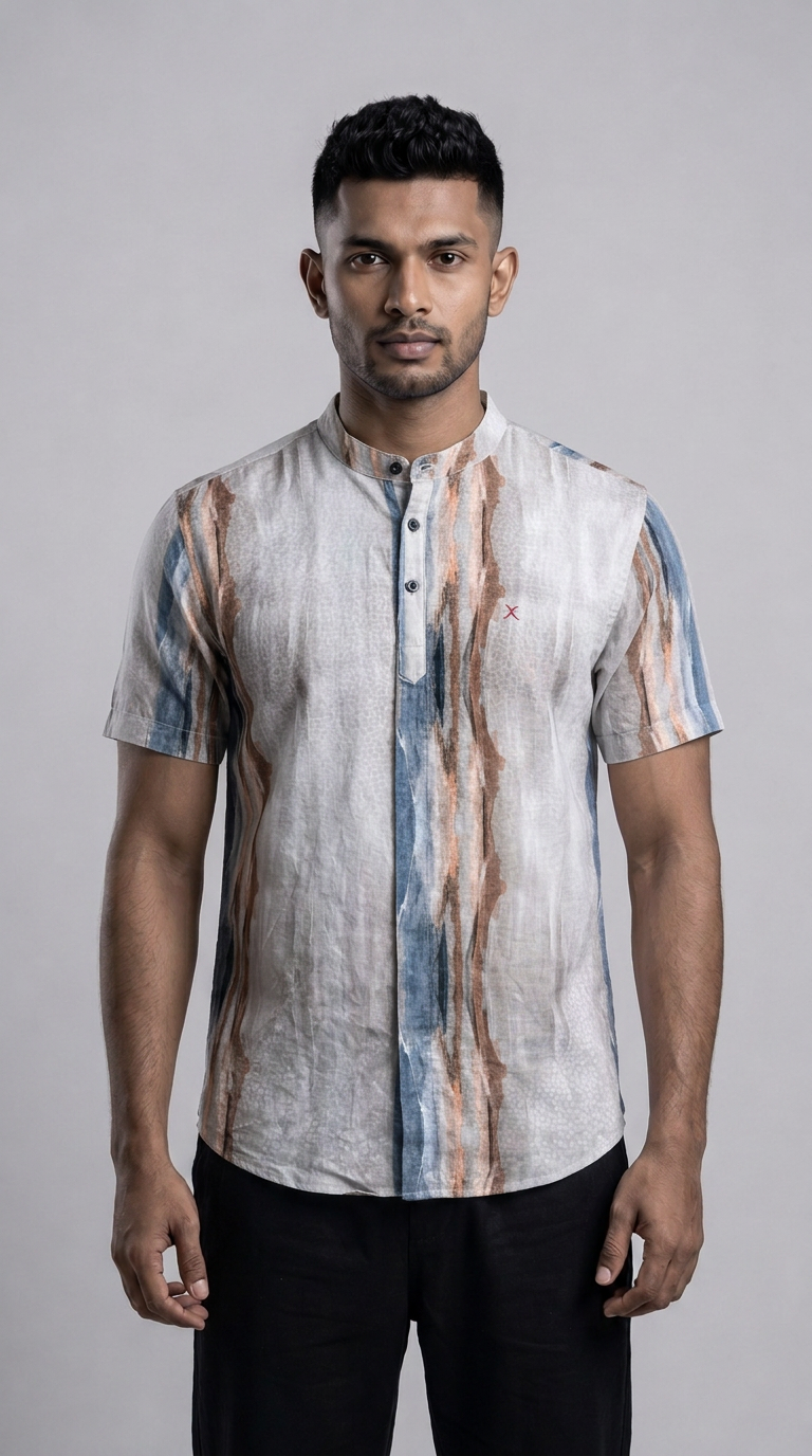 Slim Fit Printed Half Kurtha