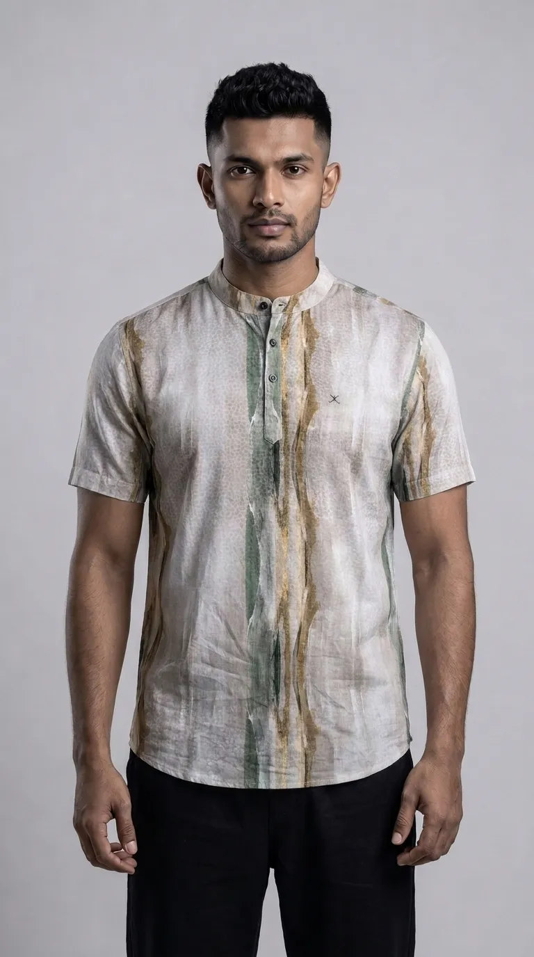 Slim Fit Printed Half Kurtha