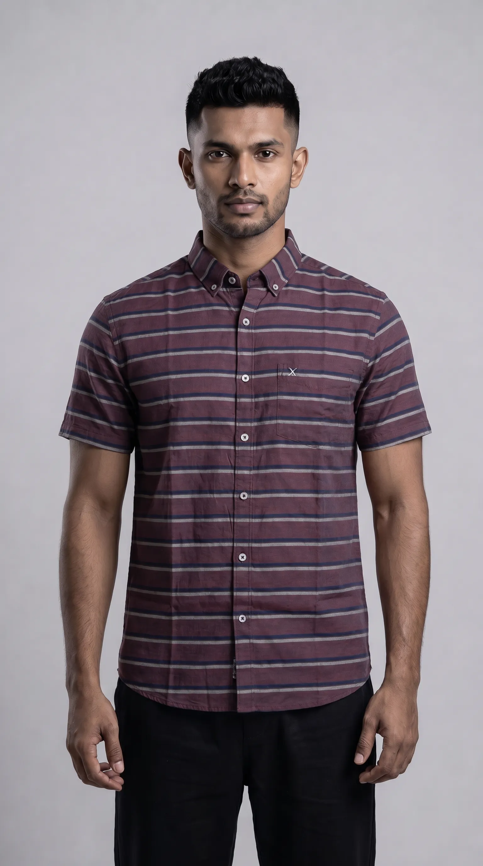 Slim Fit Stripes S/S Shirt