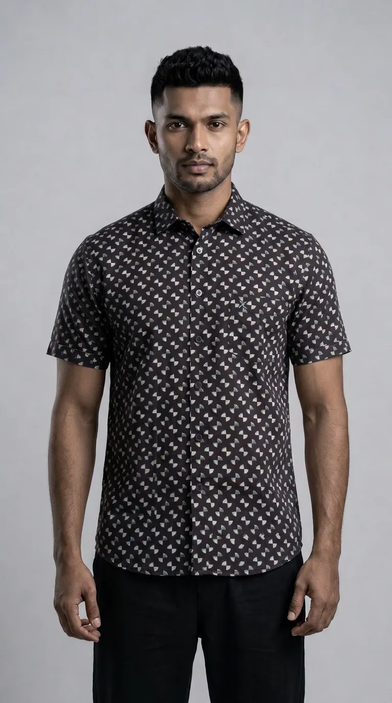 Slim Fit Printed Short Sleeve Shirt