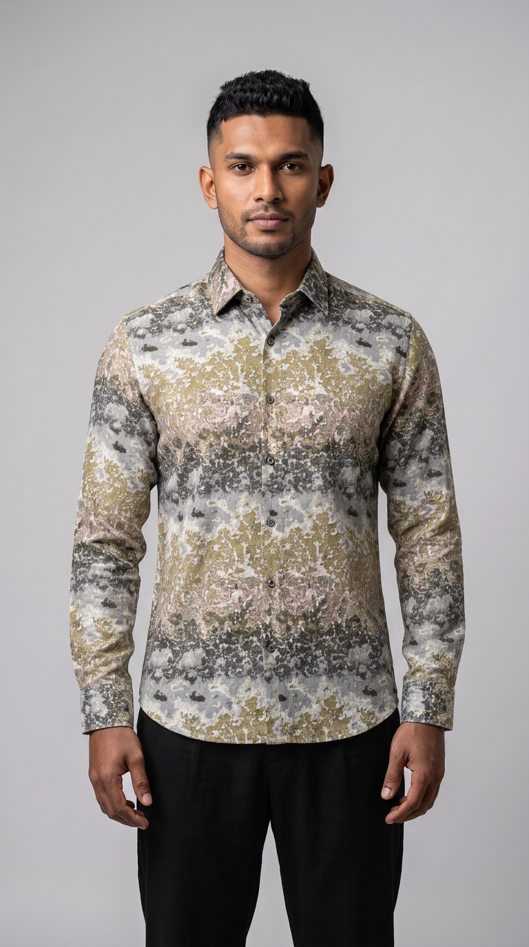 Slim Fit Printed L/S Shirt