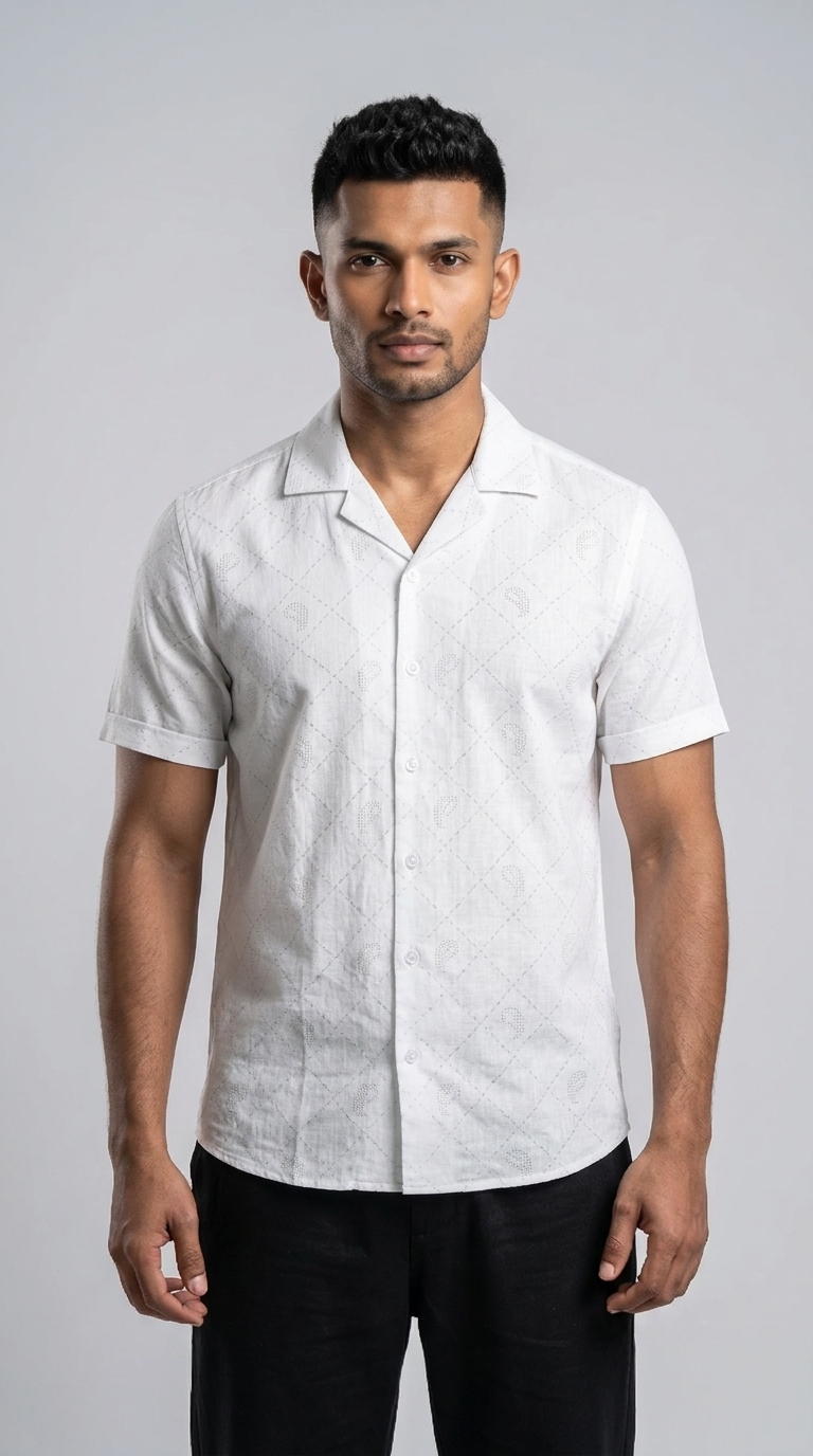 Slim Fit Printed Short Sleeve Shirt