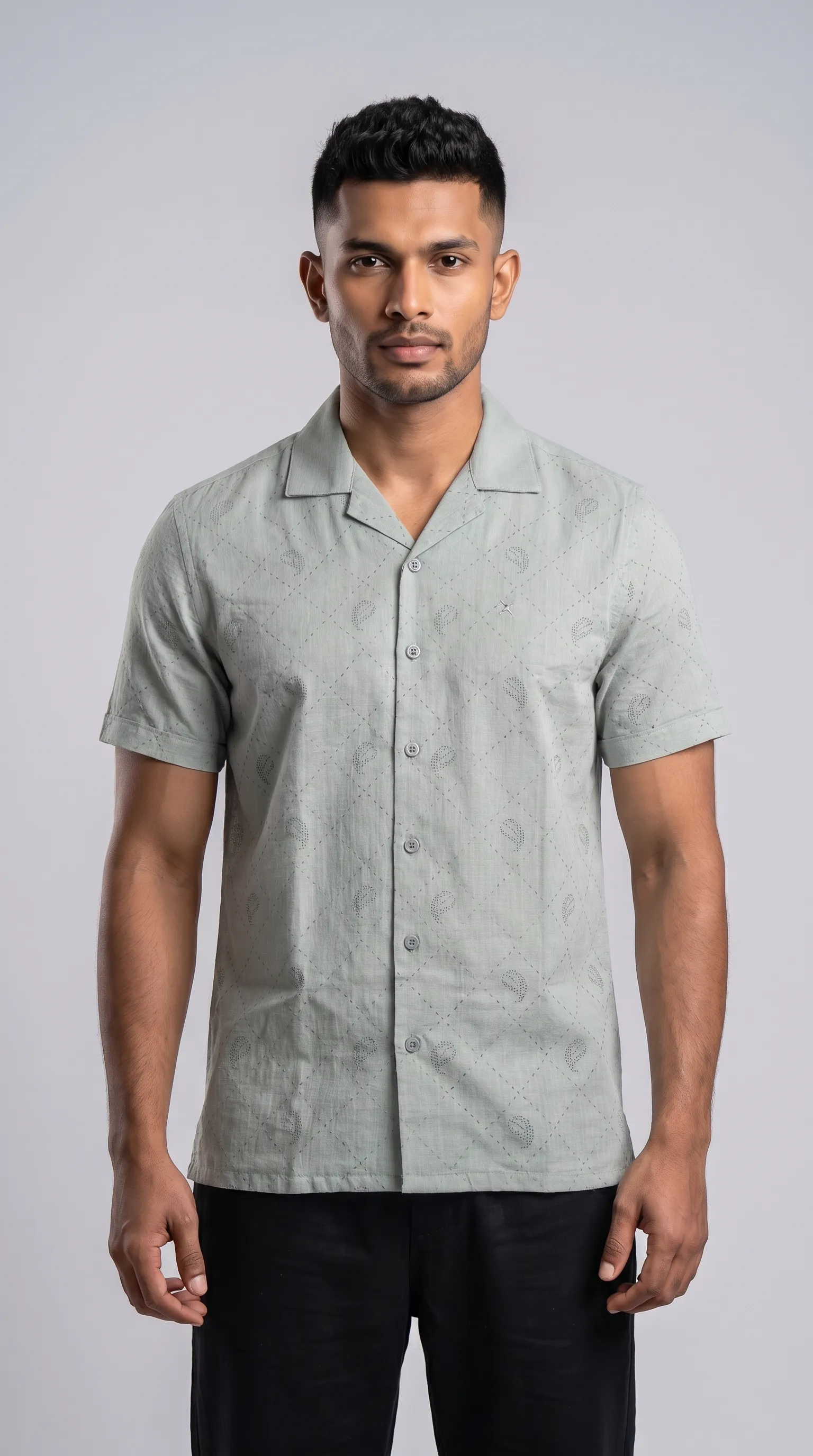 Slim Fit Printed Short Sleeve Shirt