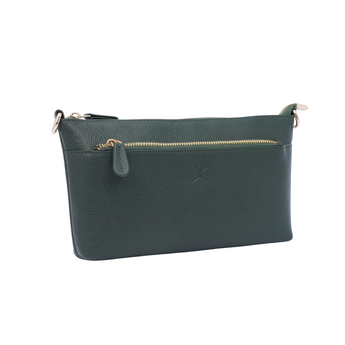 Italian Leather Ladies Crossbody Handbag - Green