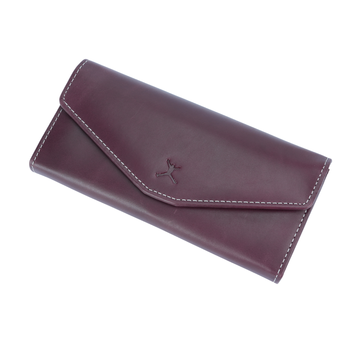 Italian Leather RFID Ladies Envelope Clutch Wallet - Burgundy