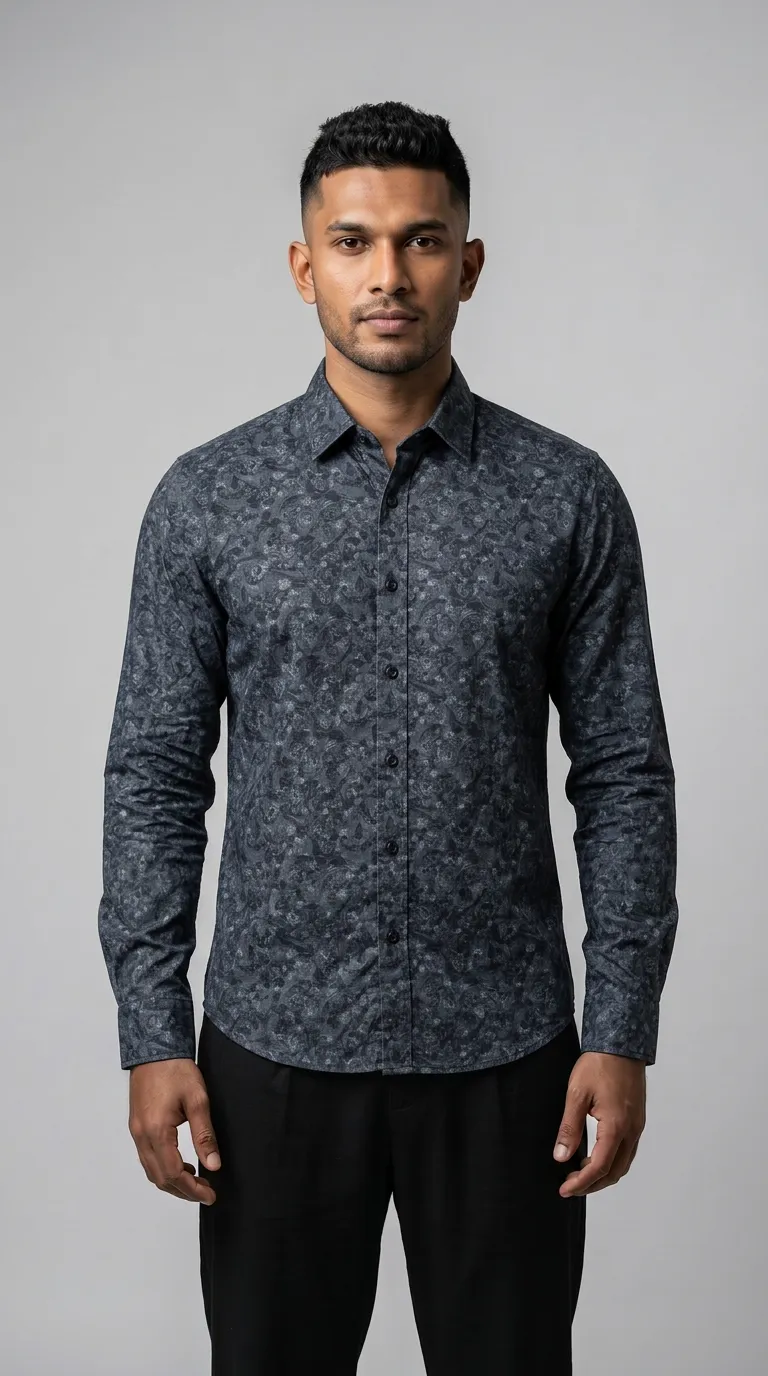 Slim Fit Printed L/S Shirt