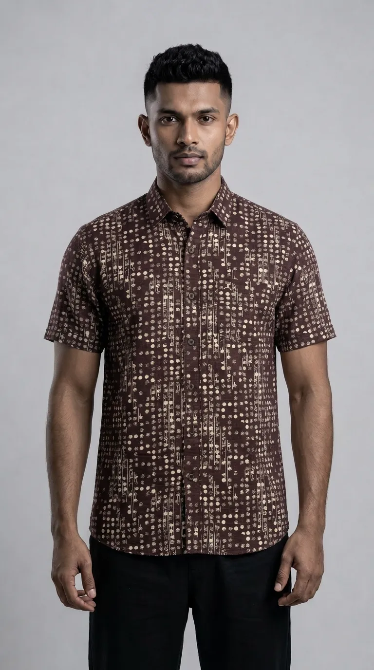 Slim Fit Printed Short Sleeve Shirt