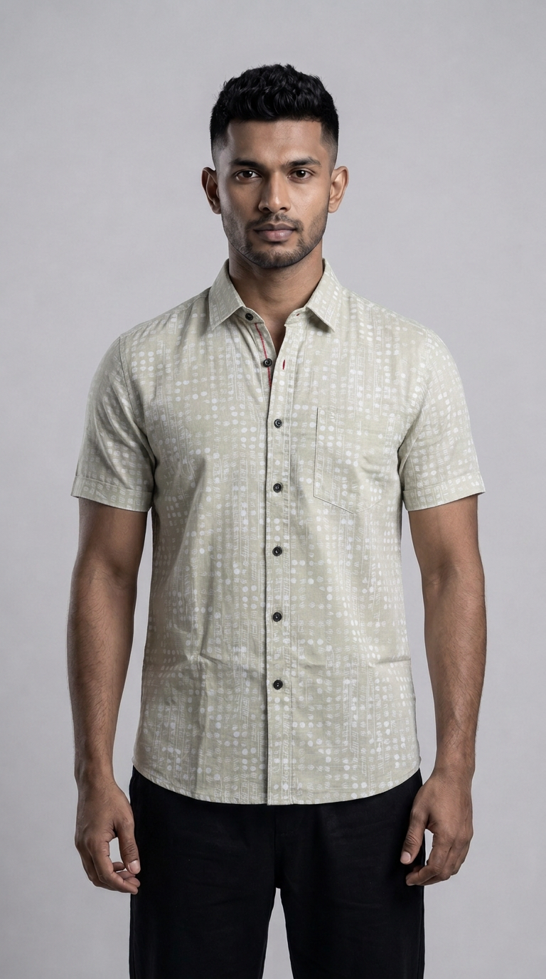 Slim Fit Printed Short Sleeve Shirt