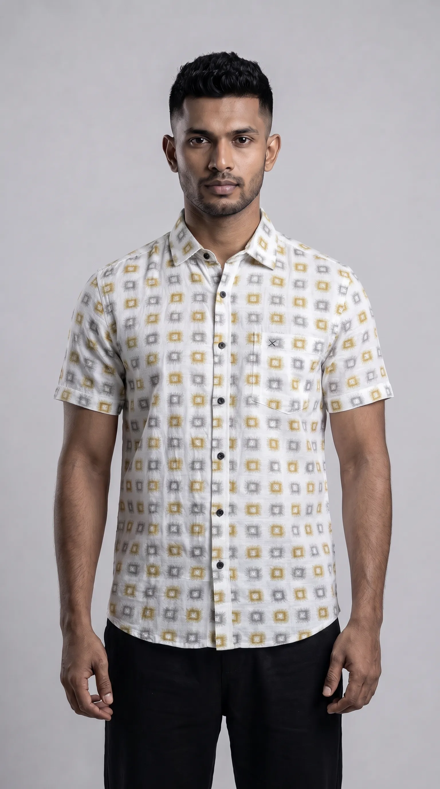 Slim Fit Printed Short Sleeve Shirt
