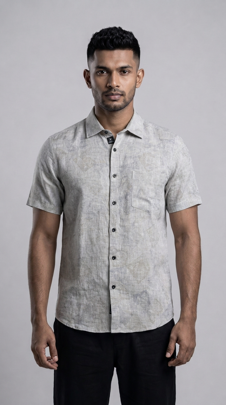 Slim Fit Printed Short Sleeve Shirt