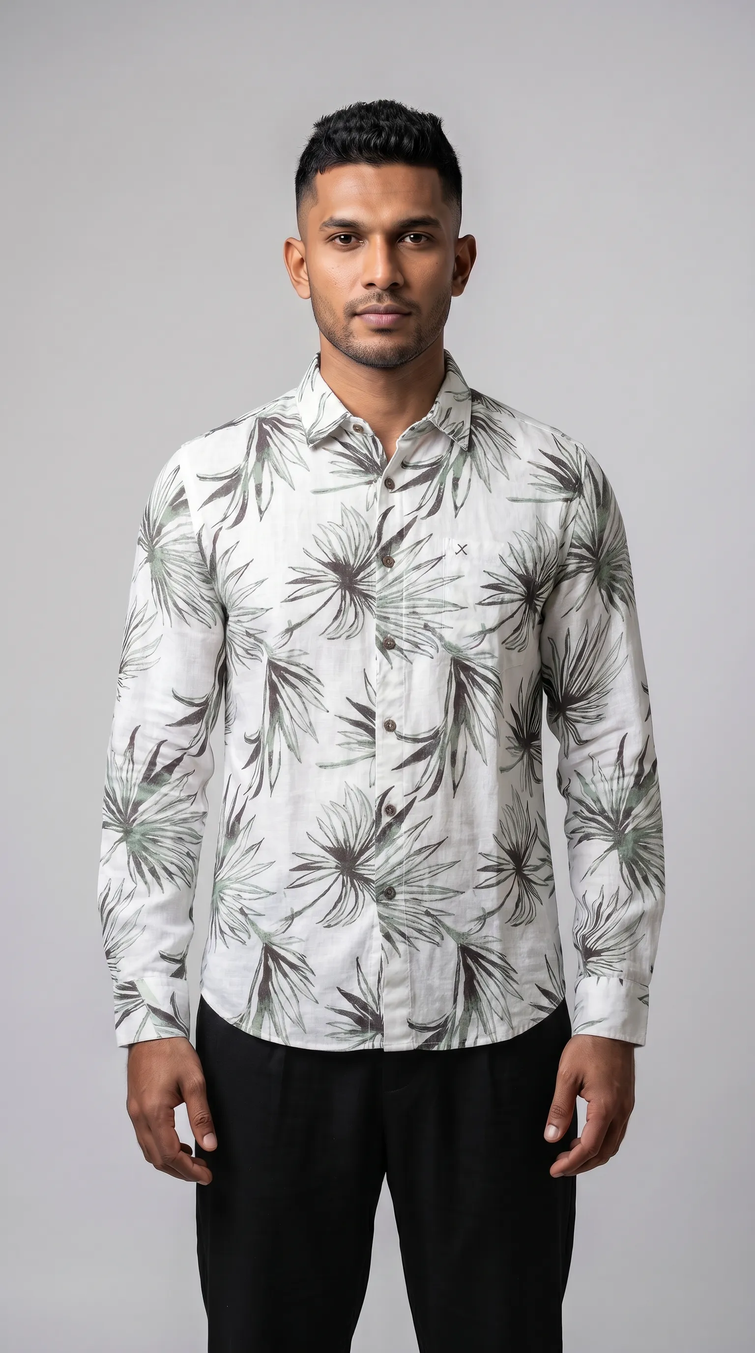 Slim Fit Printed L/S Shirt