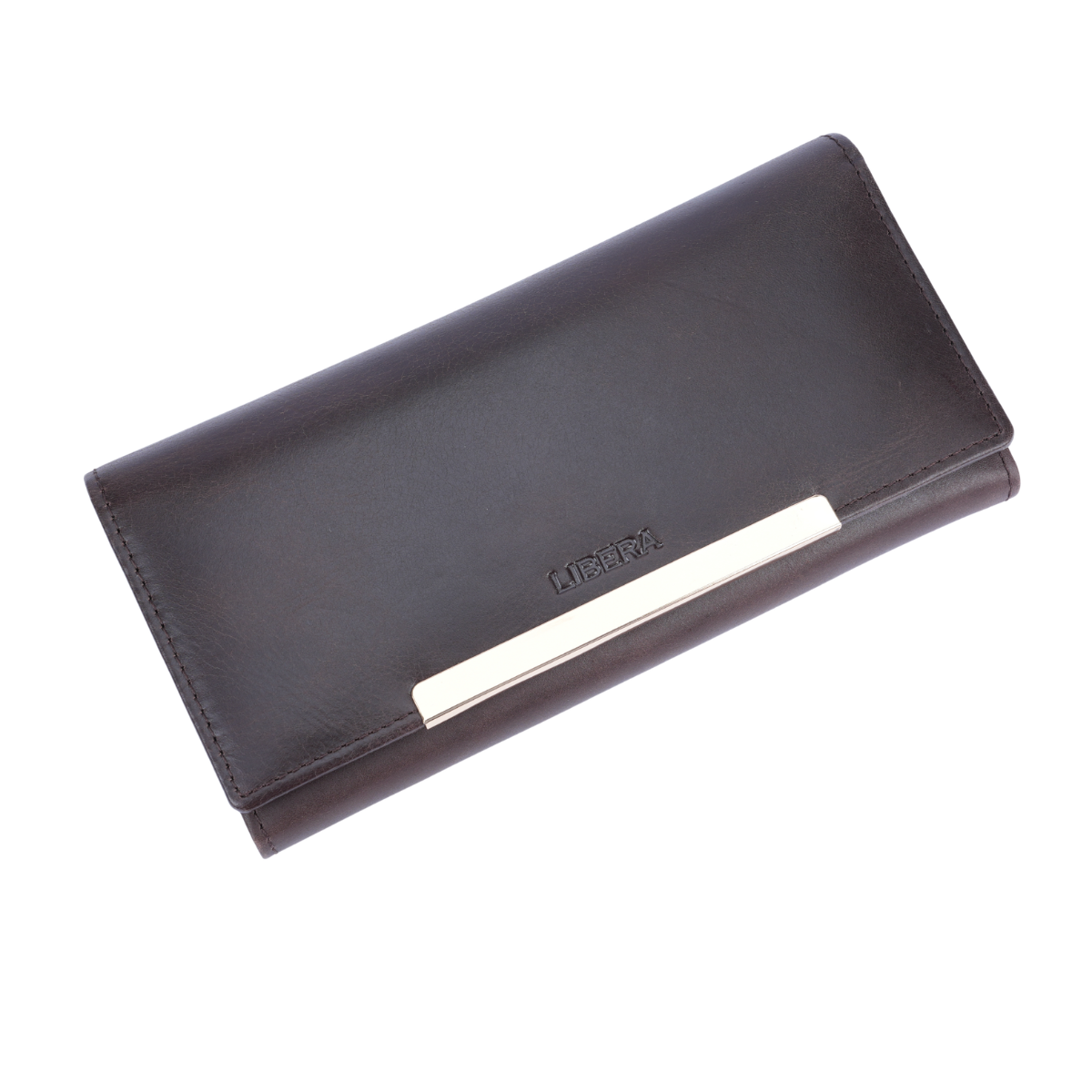Italian Leather RFID Ladies Envelope Clutch Wallet - Coffee Brown