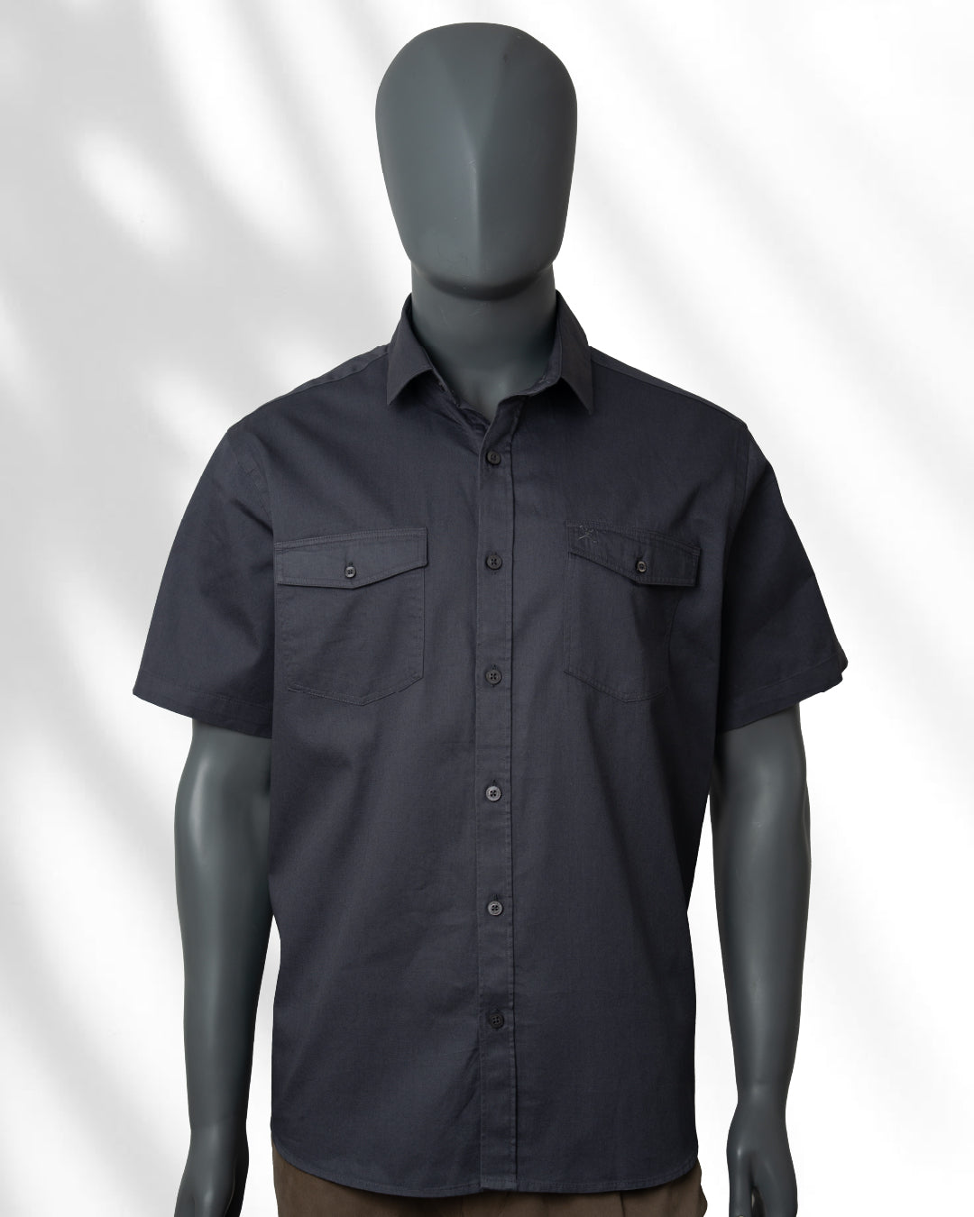 Slim Fit Double Pocket Plain Shirt - S/S