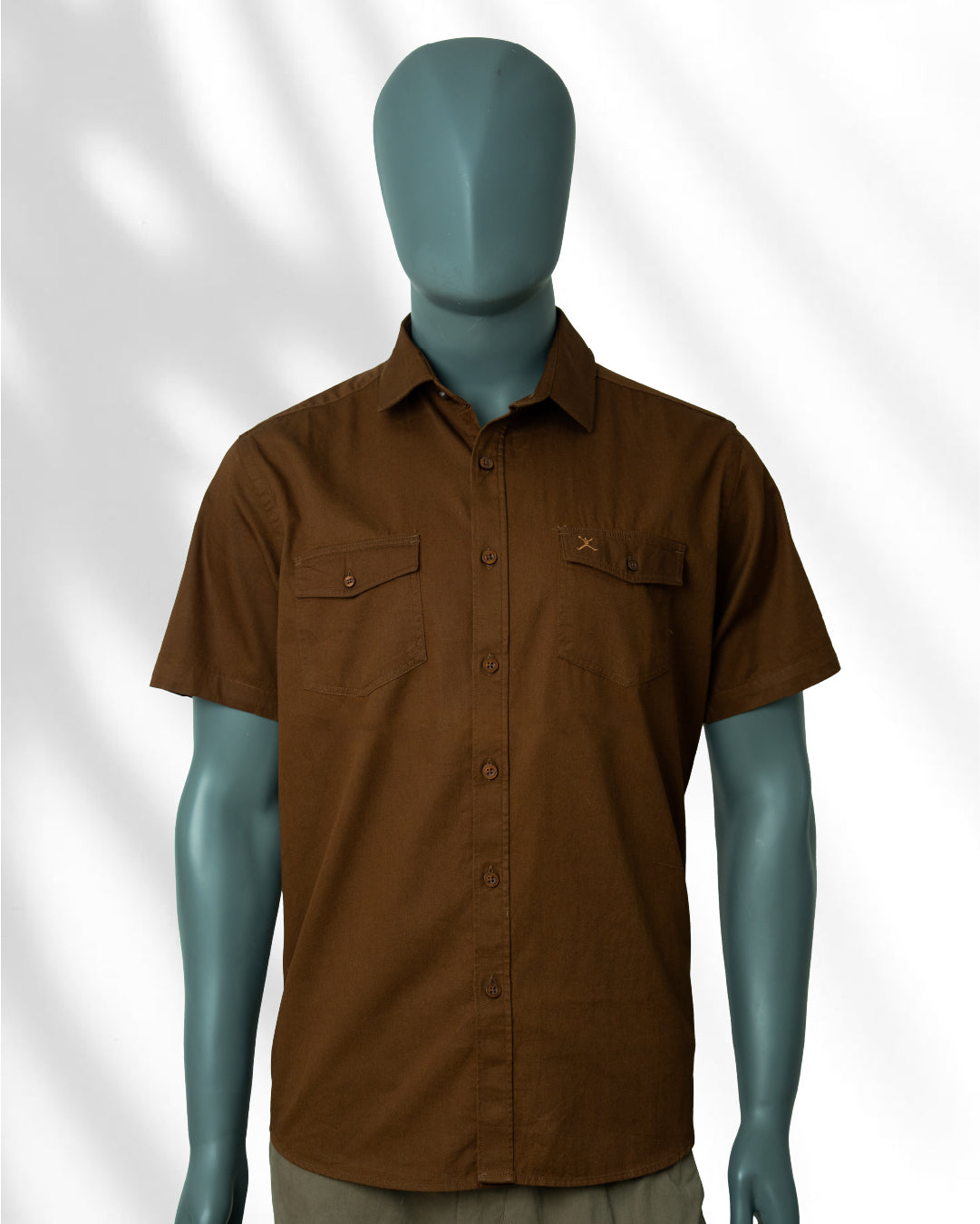 Slim Fit Double Pocket Plain Shirt - S/S