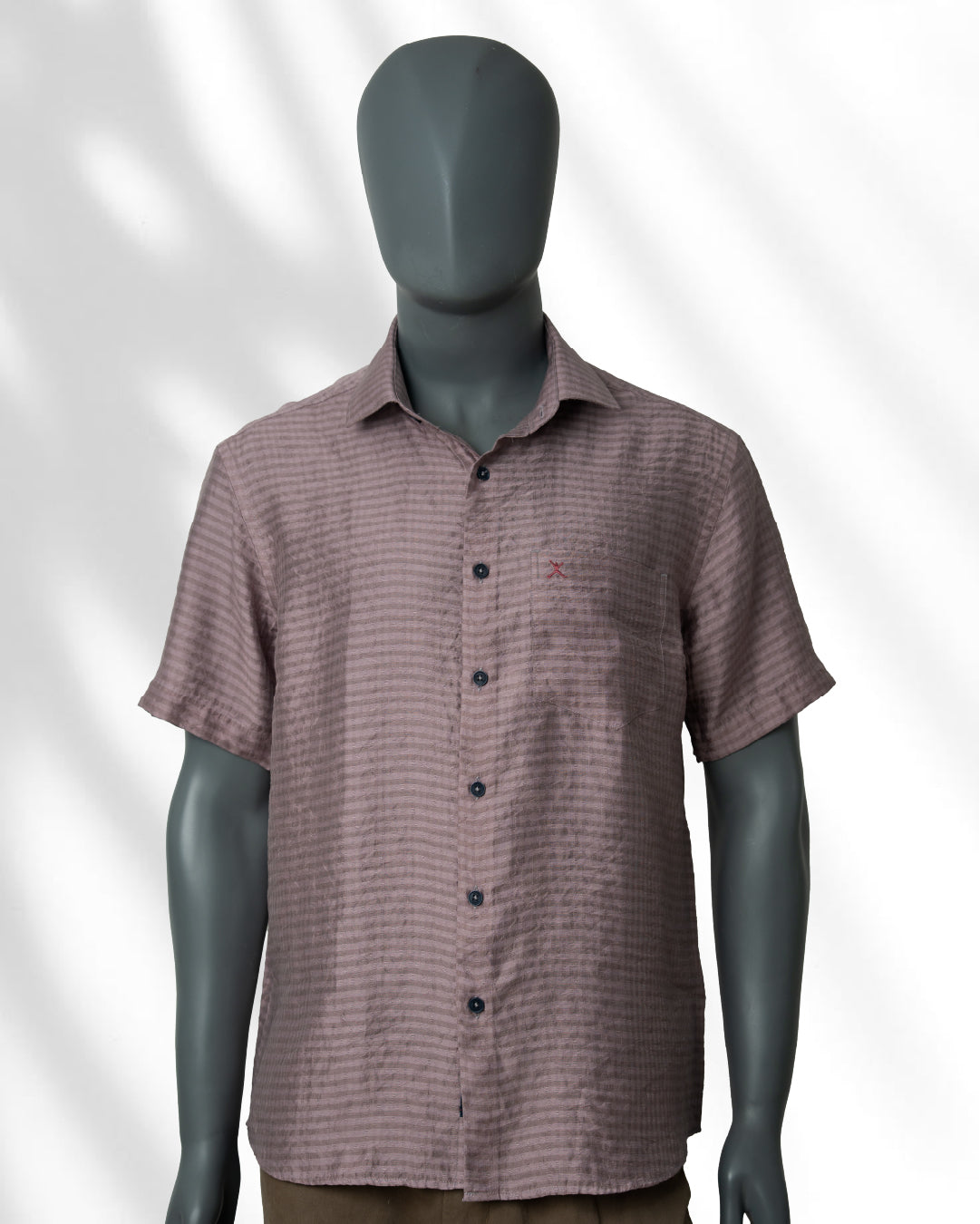 Slim Fit Stripe Plain Shirt - S/S