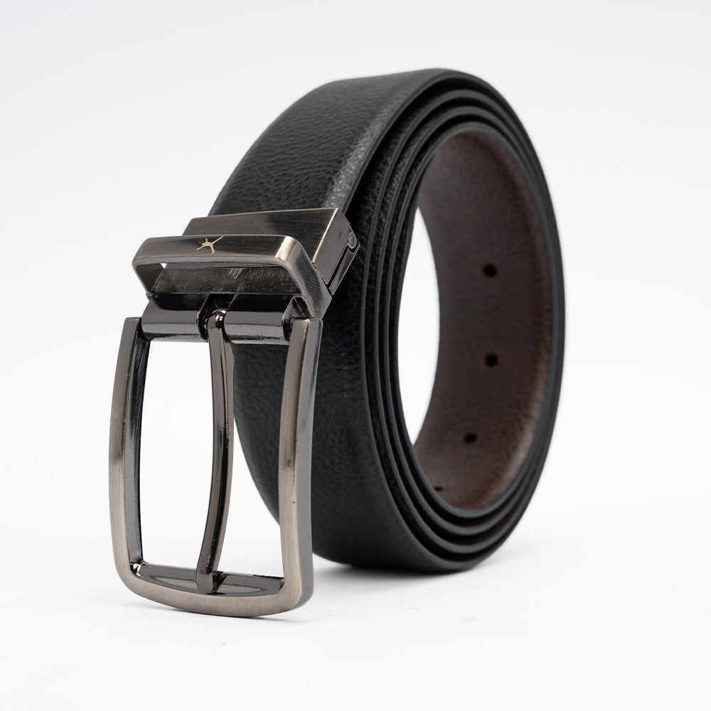 Genuine Leather Reversible Standard Lock Belt - Black / Dark Brown