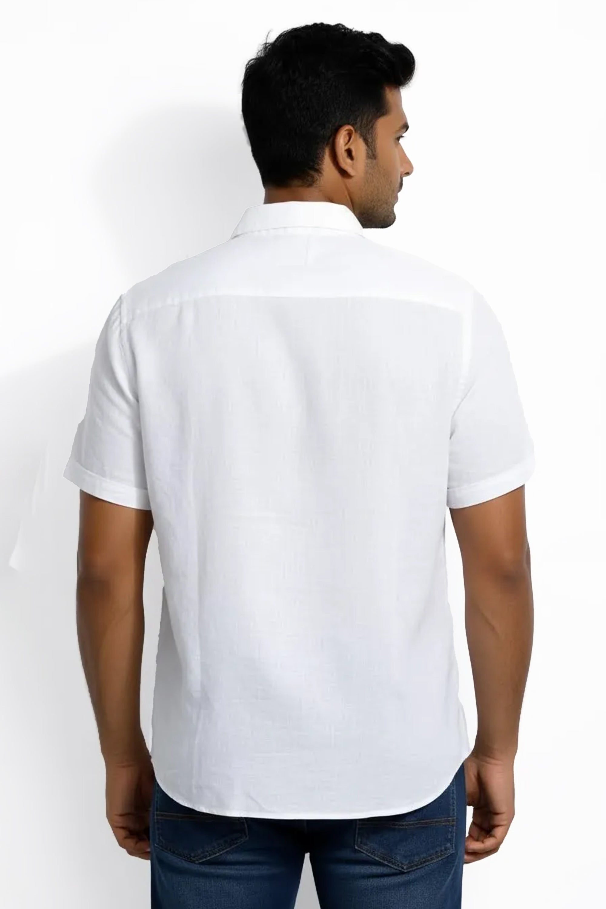 Slim Fit Prime Linen S/S Shirt - White