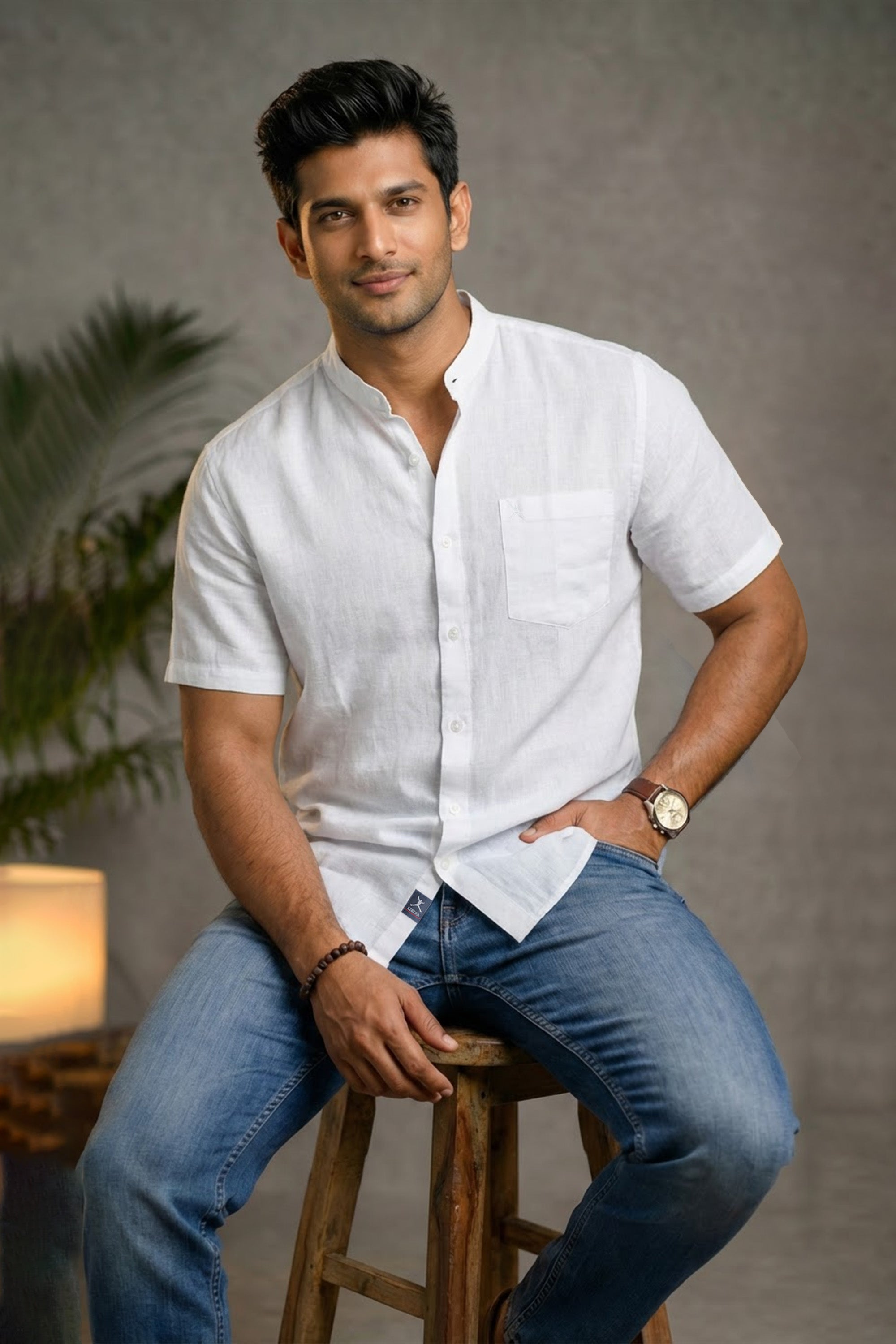 Slim Fit Linen Cotton S/S Shirt