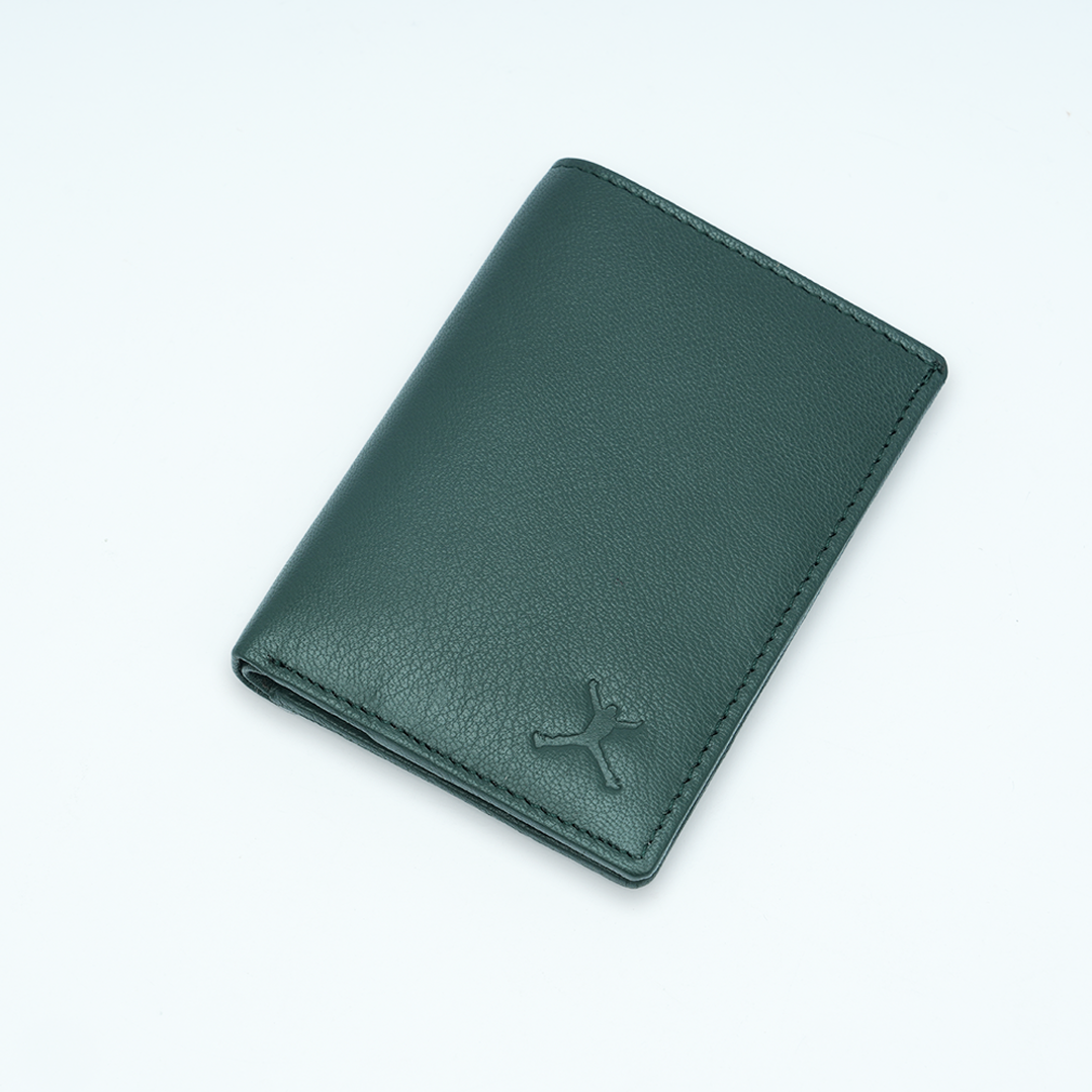 Genuine Leather Card Wallet - Green