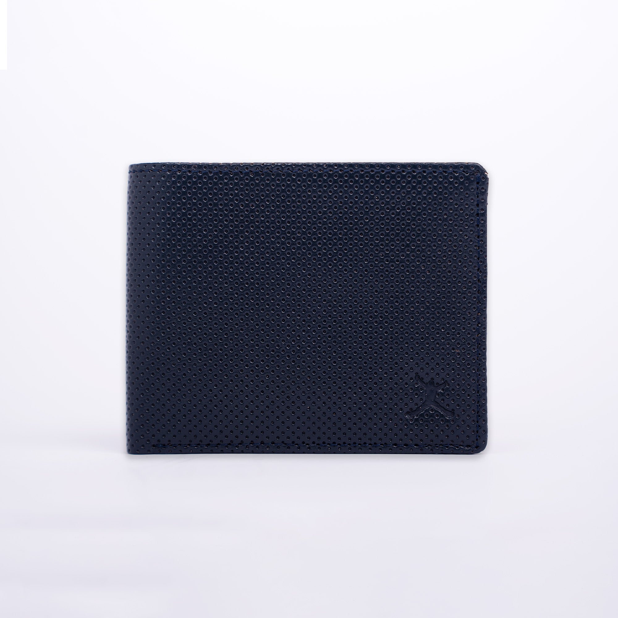Genuine Leather RFID Wallet - Navy Blue