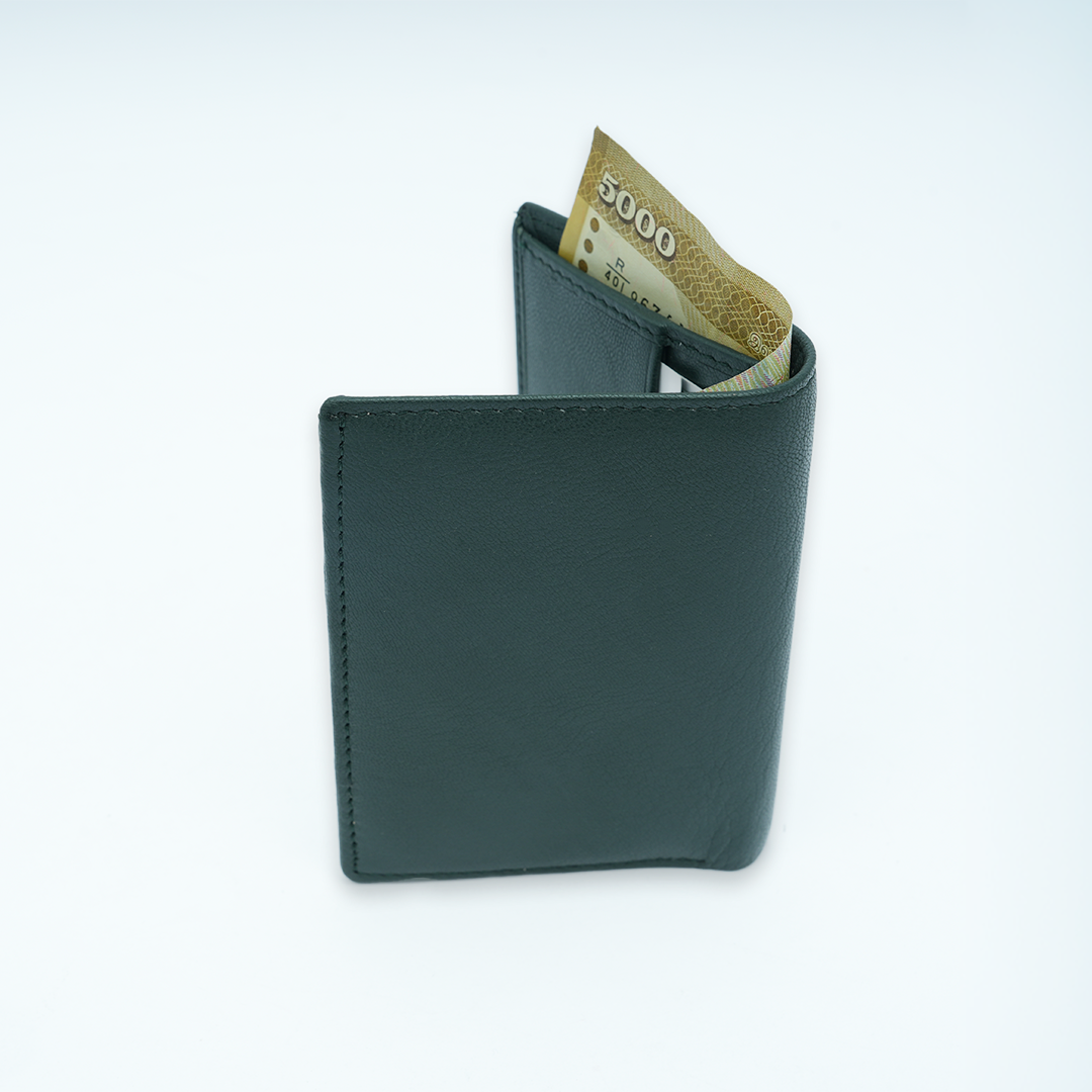 Genuine Leather Card Wallet - Green