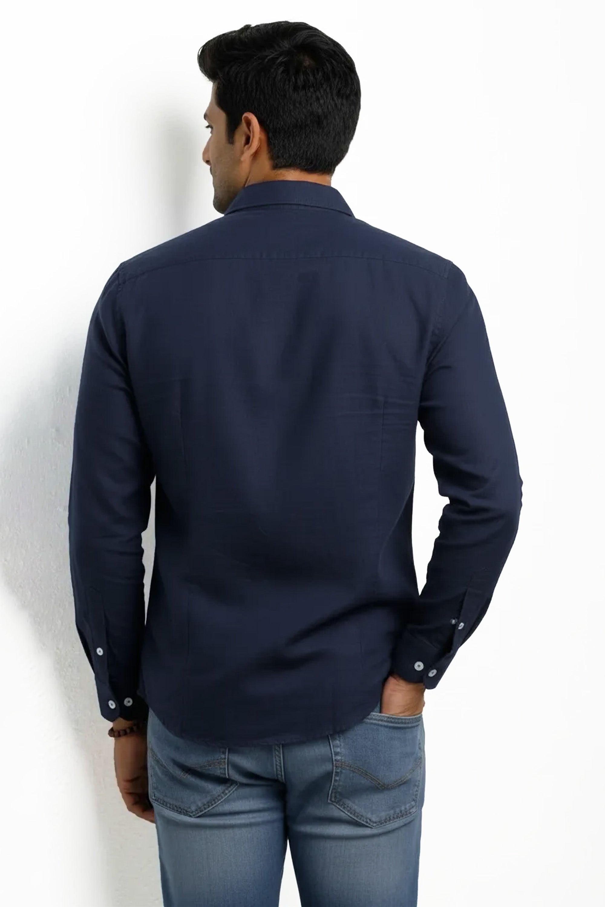Slim Fit Cotton Plain L/S Shirt