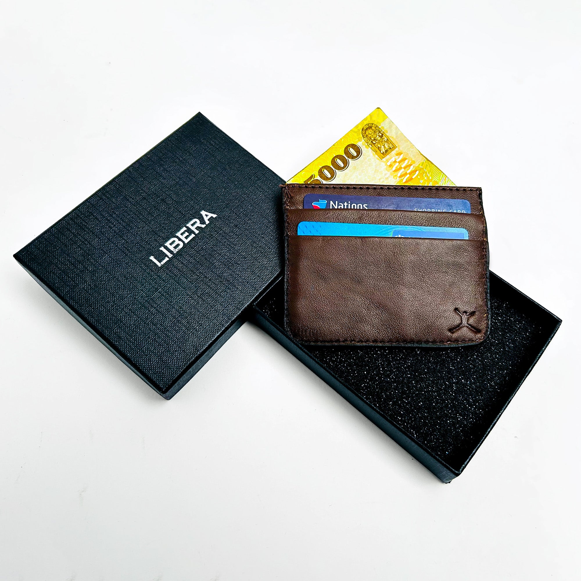 Leather Card Holder - Tan