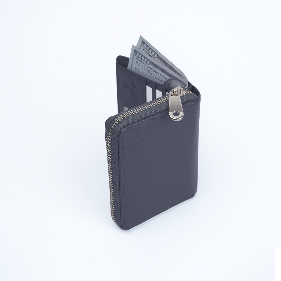 Italian Leather Ladies Wallet - Gray