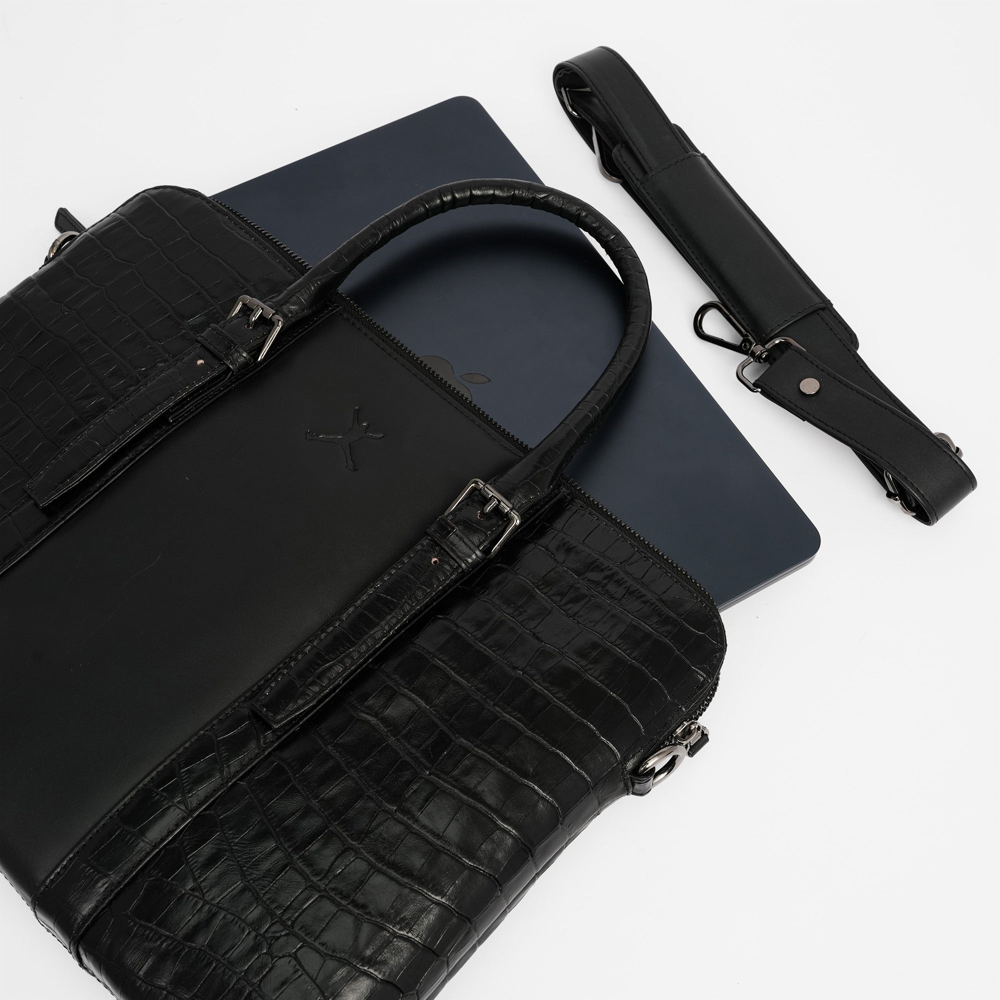 Italian Leather Executive Bag - Black