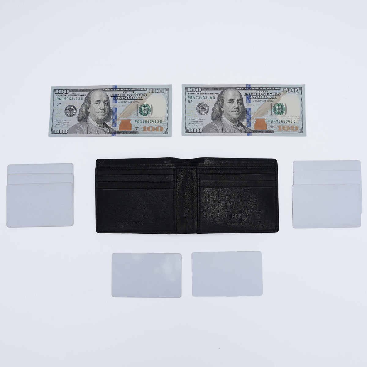 Genuine Leather RFID Wallet - Black