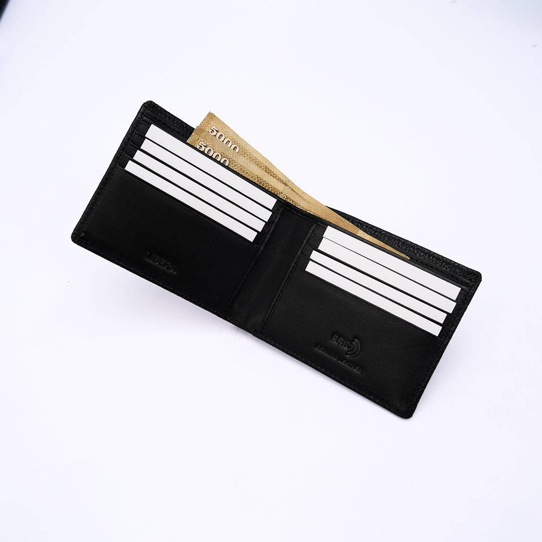 Genuine Leather RFID Wallet - Black