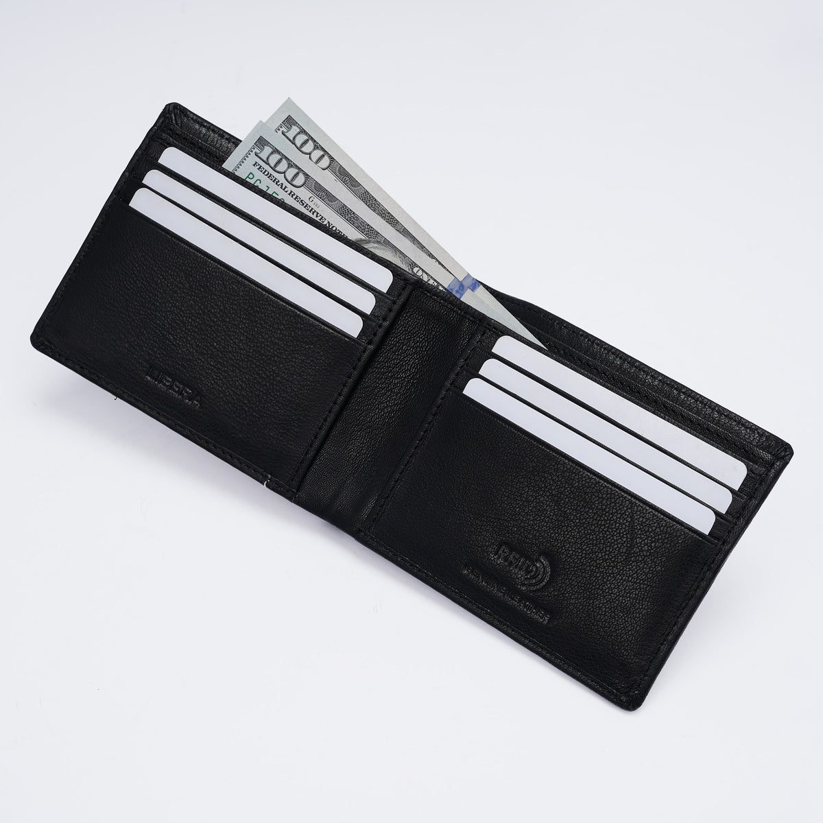 Genuine Leather RFID Wallet - Black