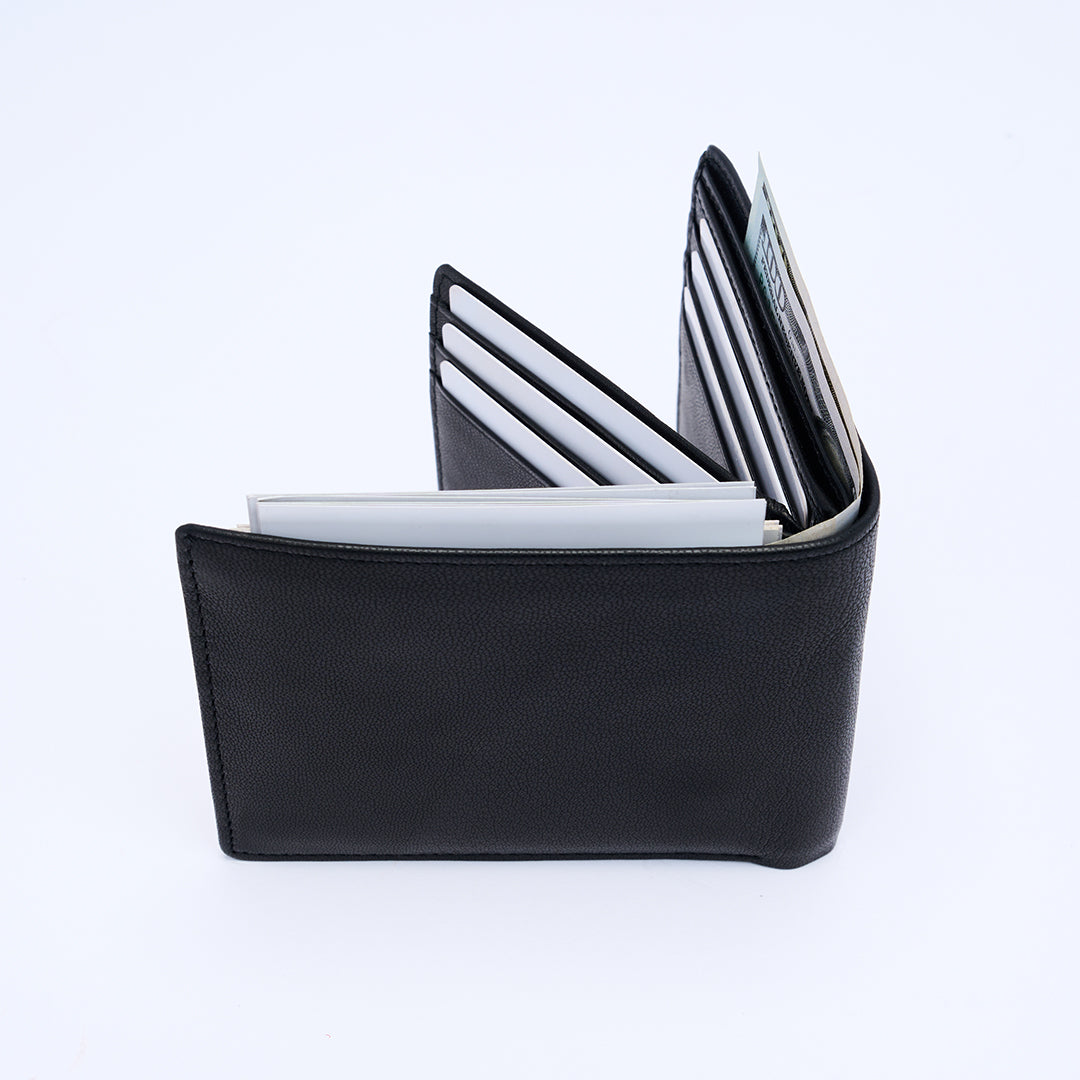 Genuine Leather RFID Wallet - Black