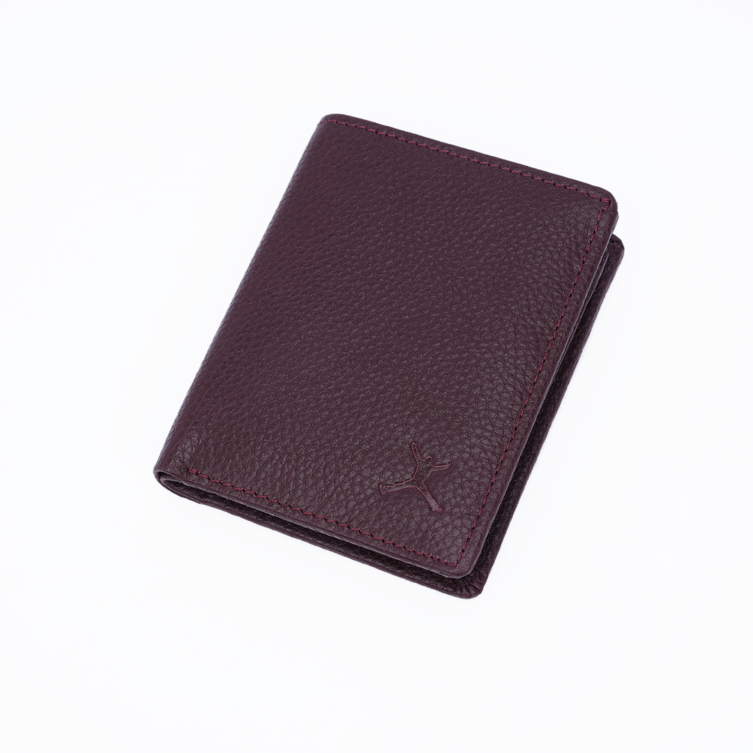 Genuine Pebbled Leather RFID Hip Wallet - Burgundy