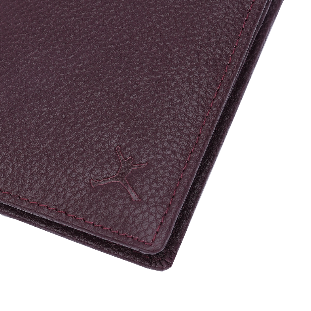 Genuine Pebbled Leather RFID Hip Wallet - Burgundy