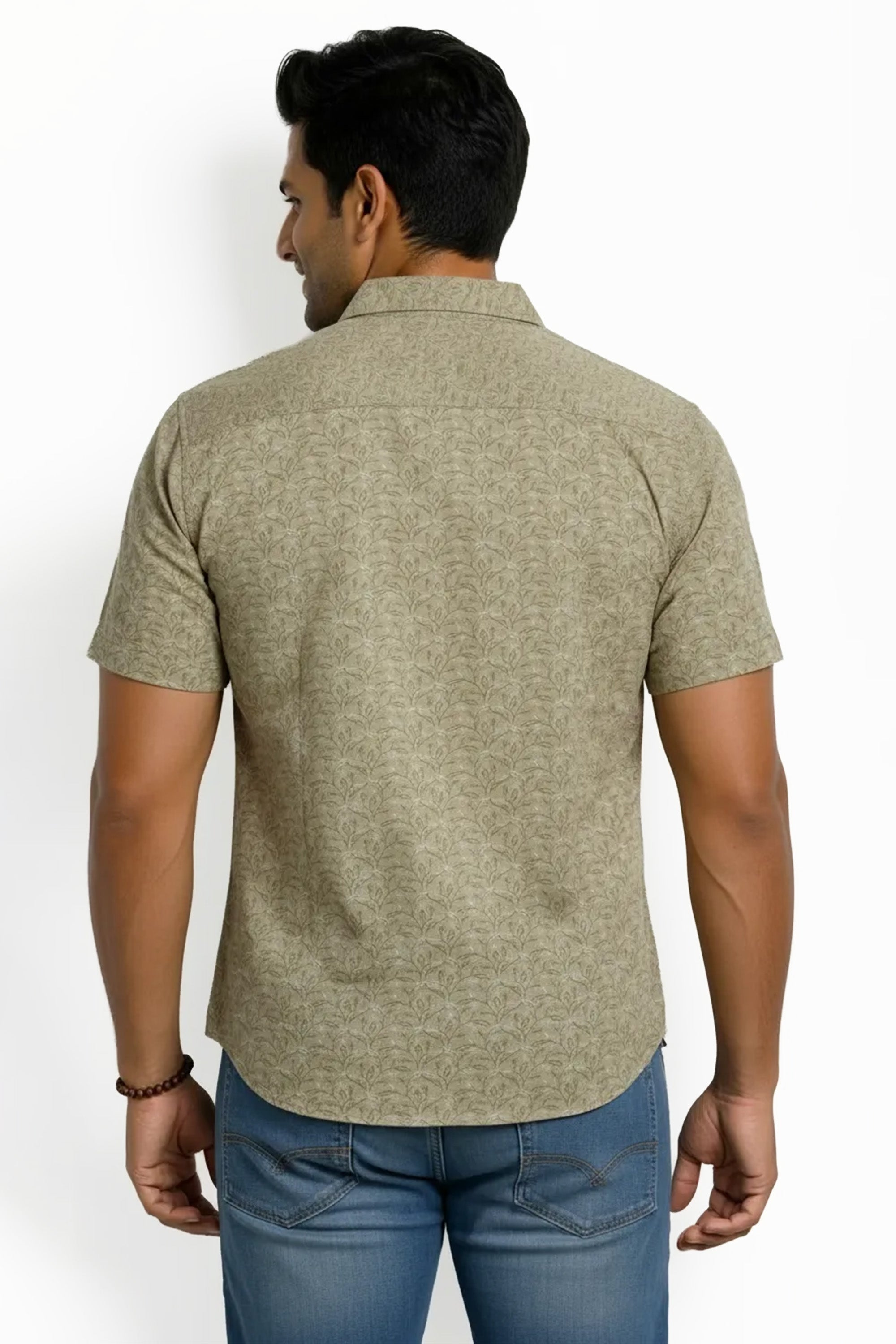 Slim Fit Cotton Printed S/S Shirt