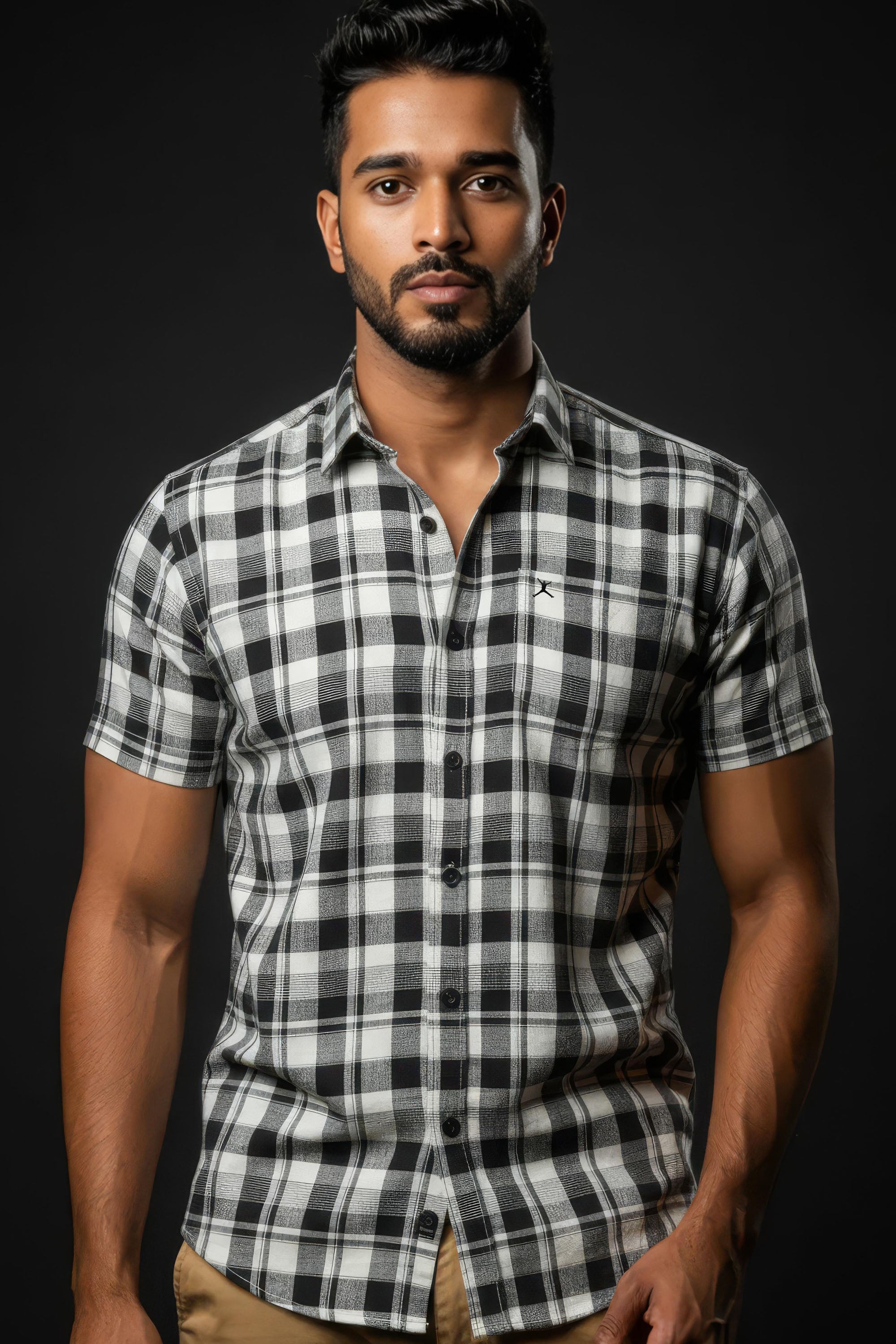 Slim Fit Check Shirt - S/S Shirt