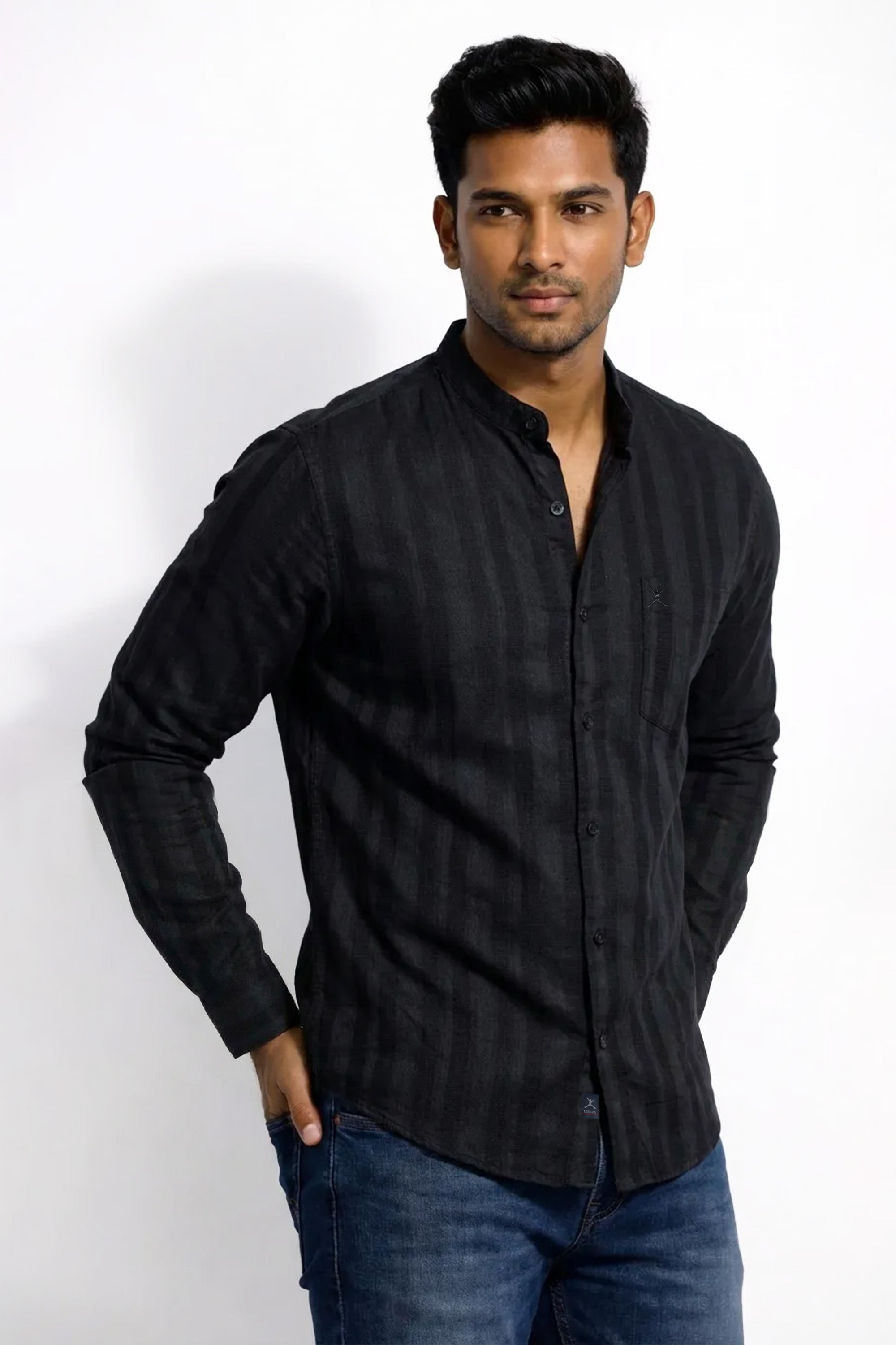 Slim Fit Cotton Plain L/S Shirt