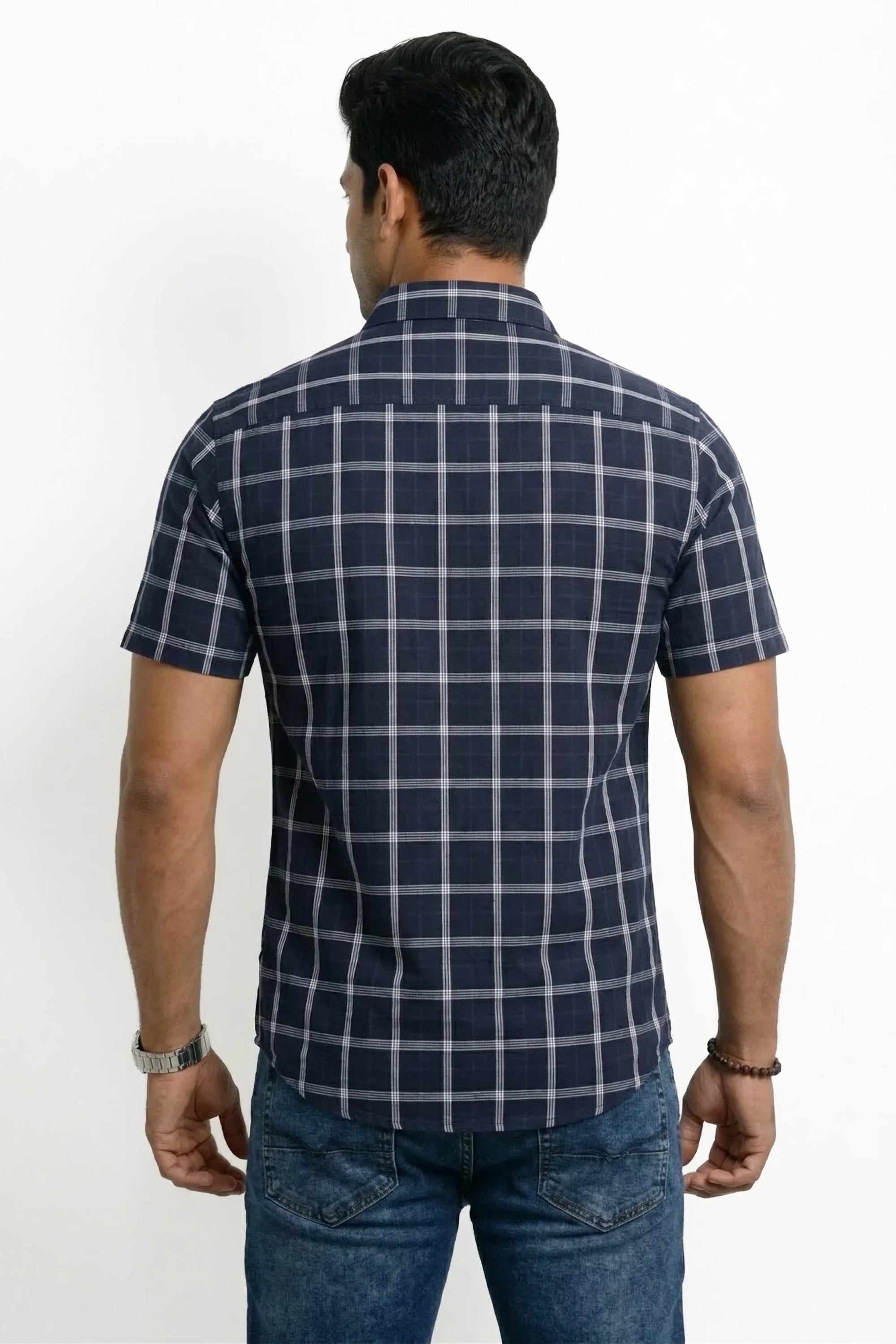 Slim Fit Cotton Checks S/S Shirt