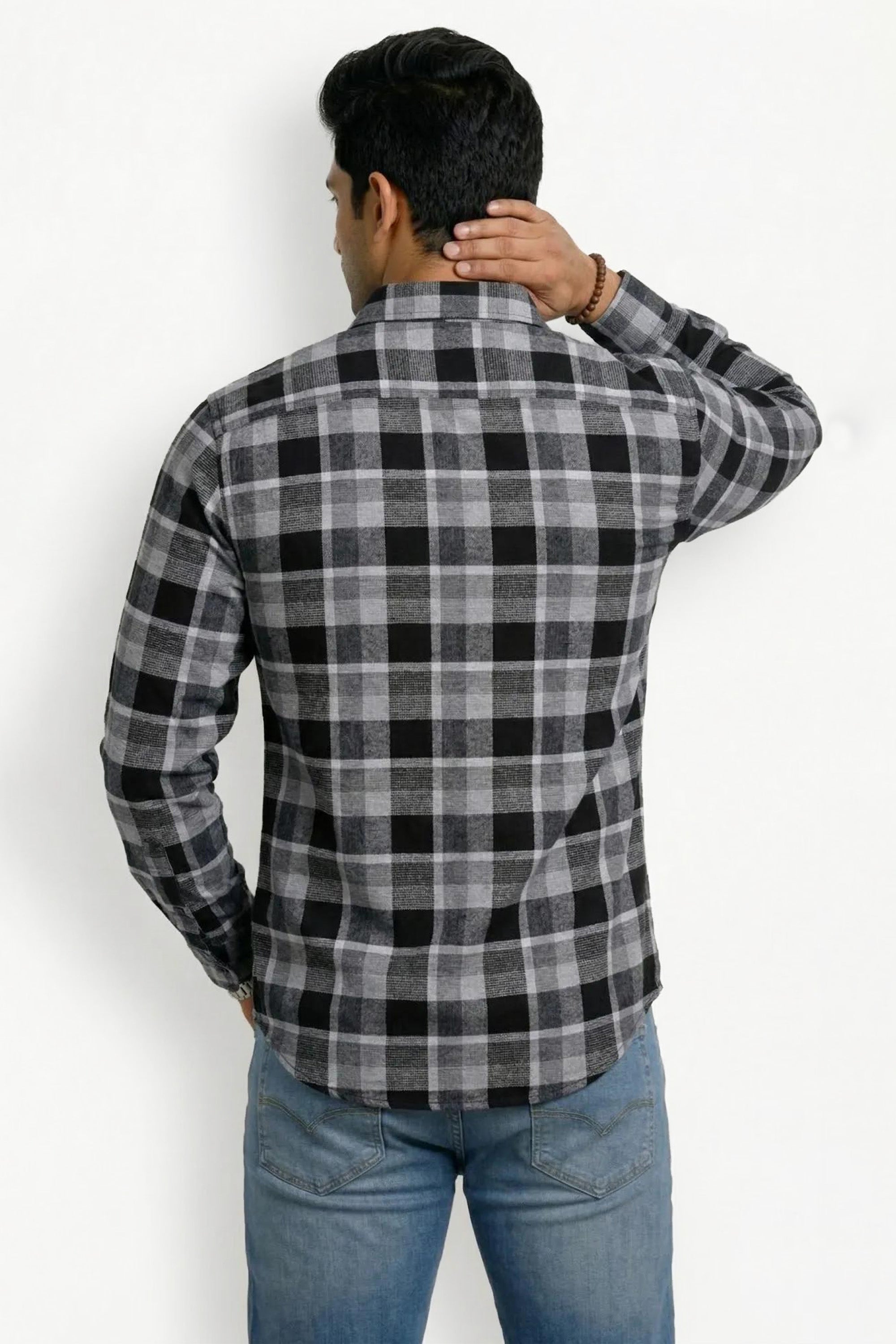 Slim Fit Cotton Checks L/S Shirt