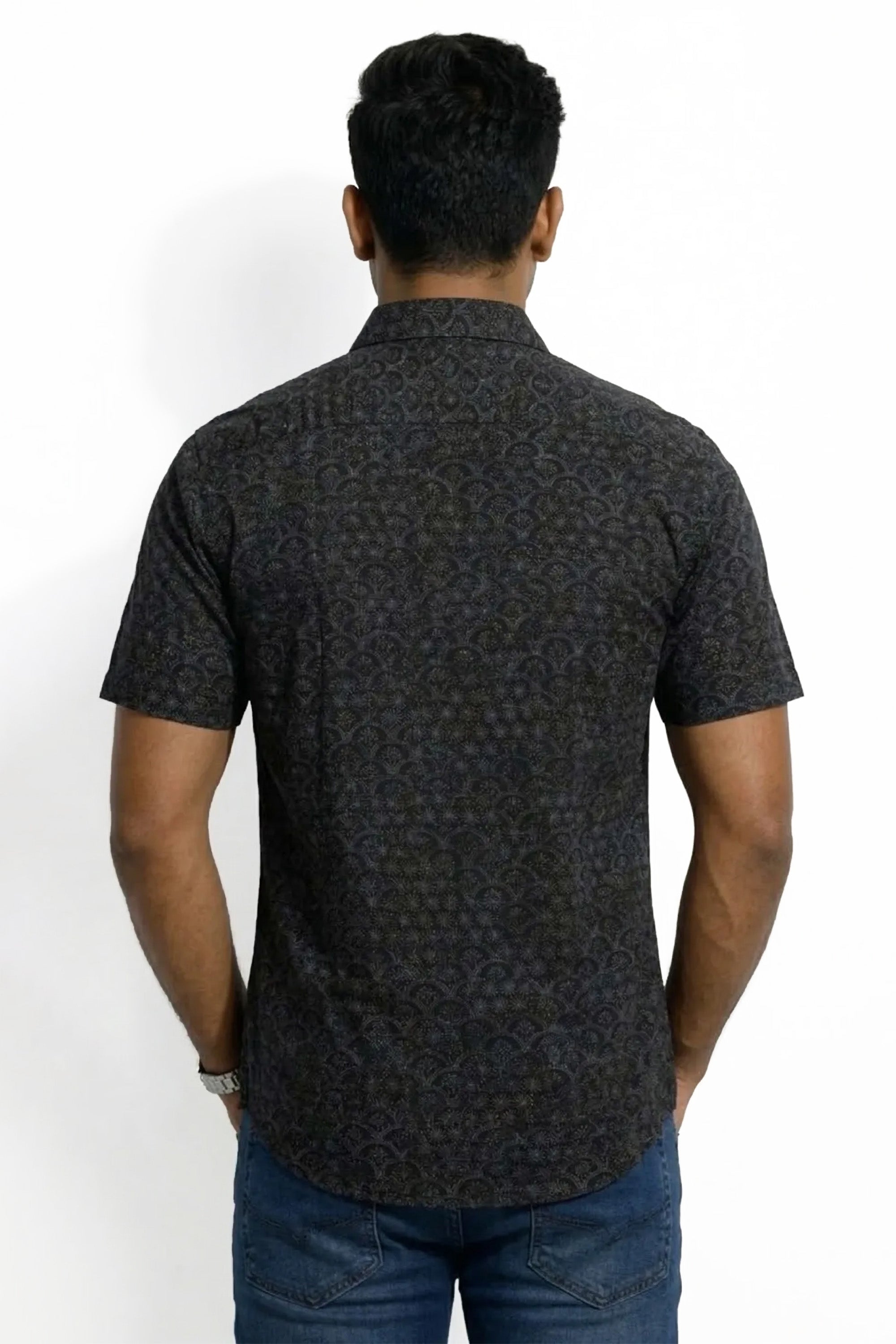 Slim Fit Cotton Printed S/S Shirt