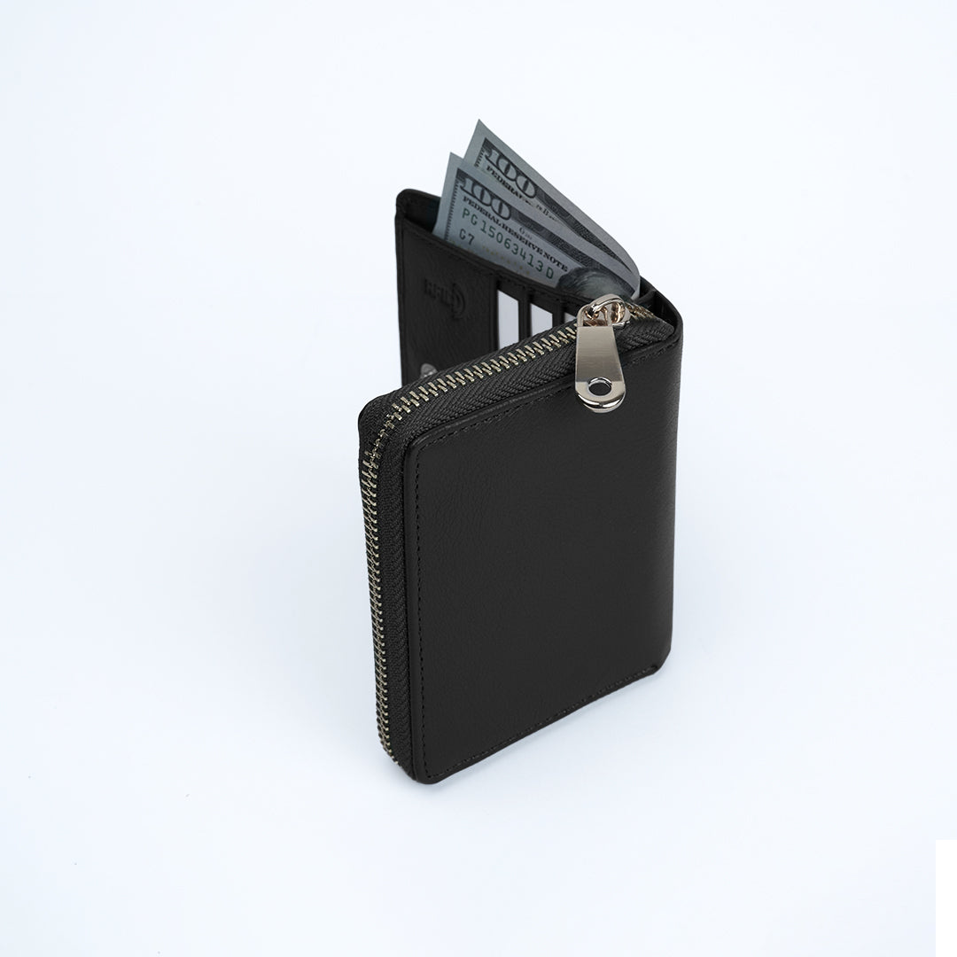 Italian Leather Ladies Wallet - Black