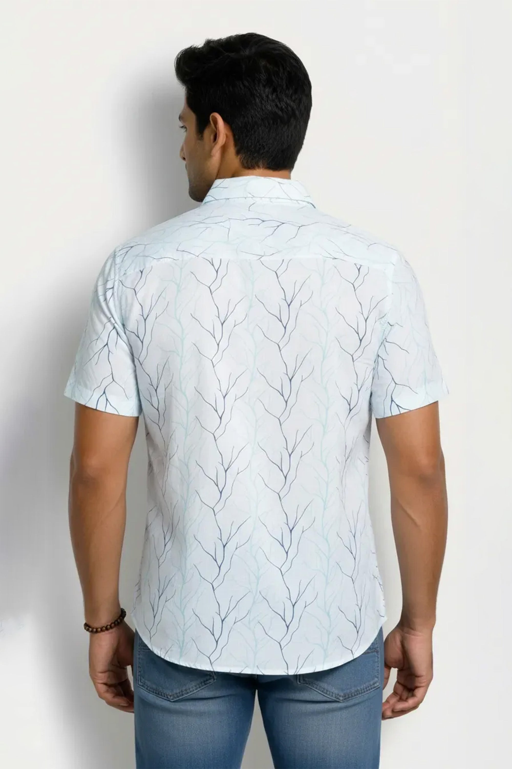 Regular Fit Cotton Linen Printed S/S Shirt