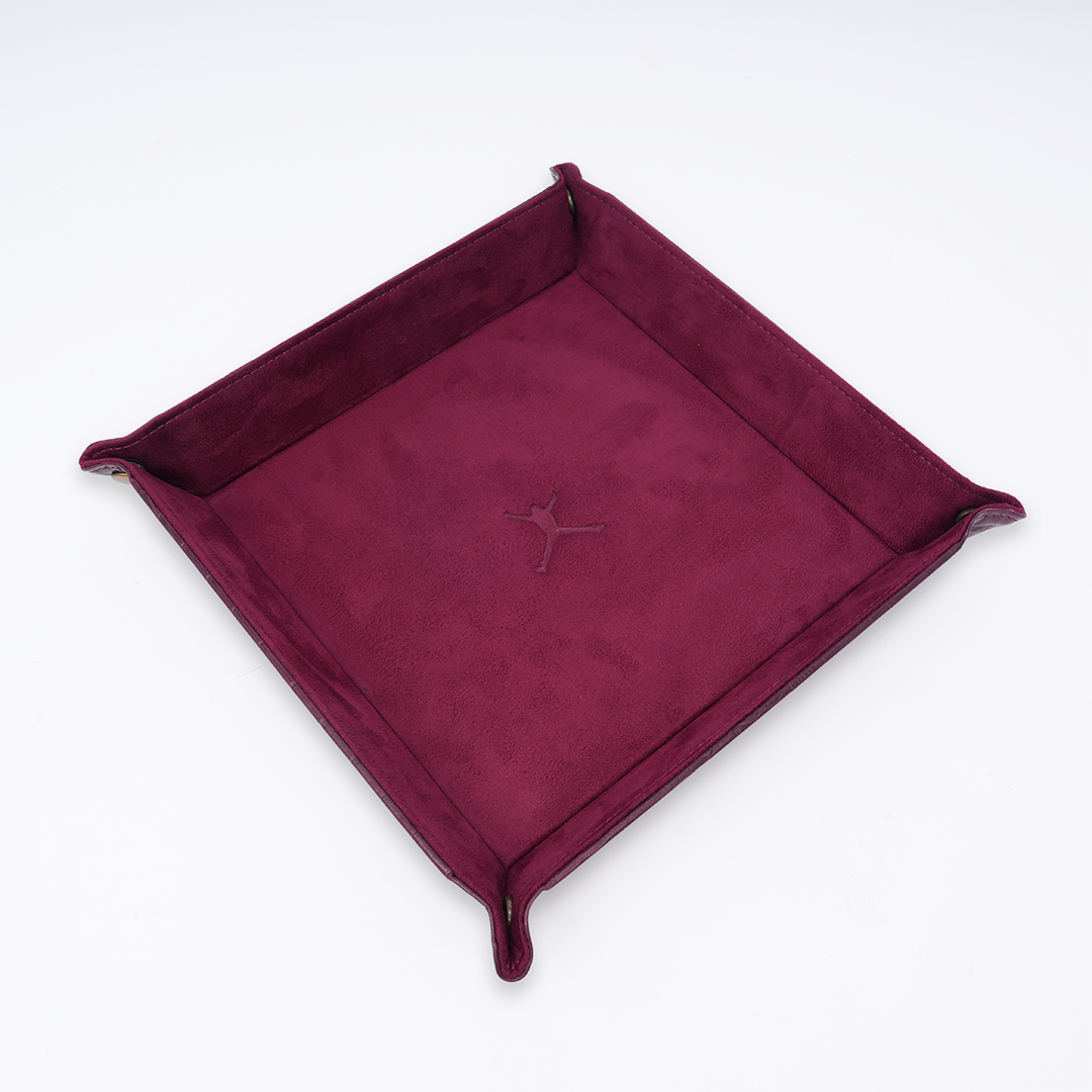 Italian Leather Tray Large - Burgundy