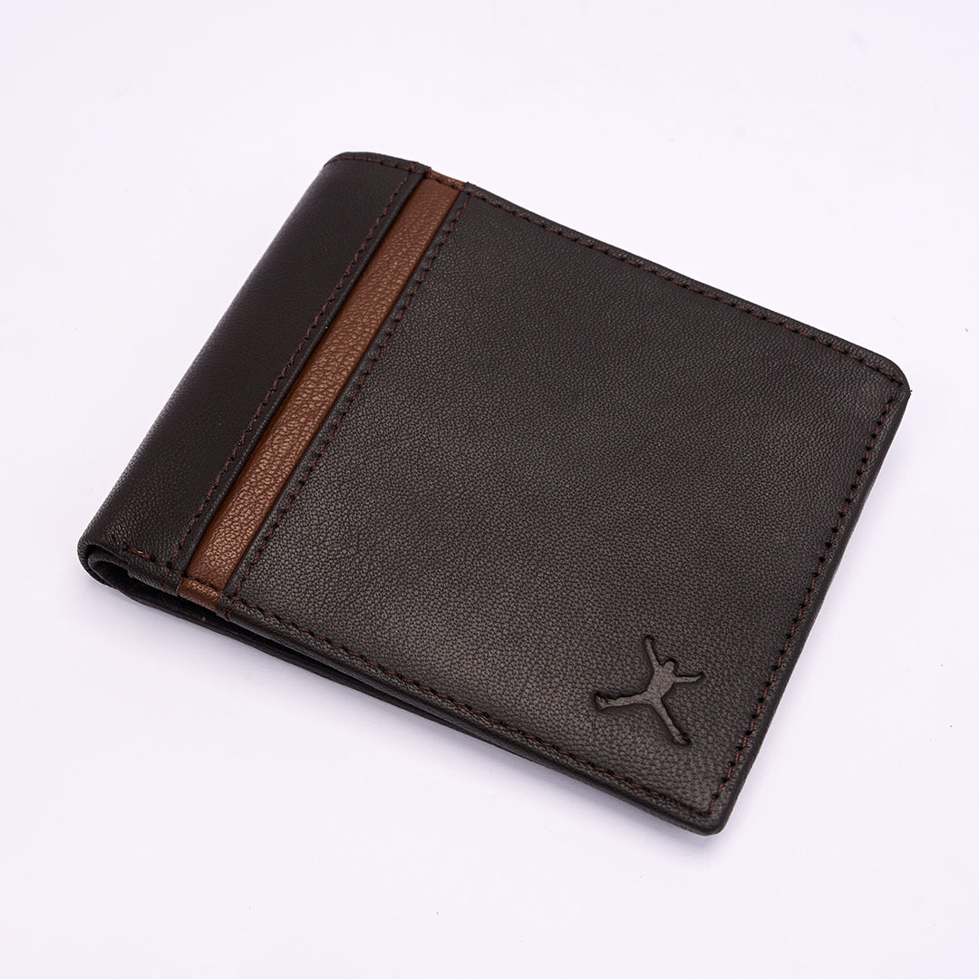 Genuine Leather RFID Wallet - Coffee Brown