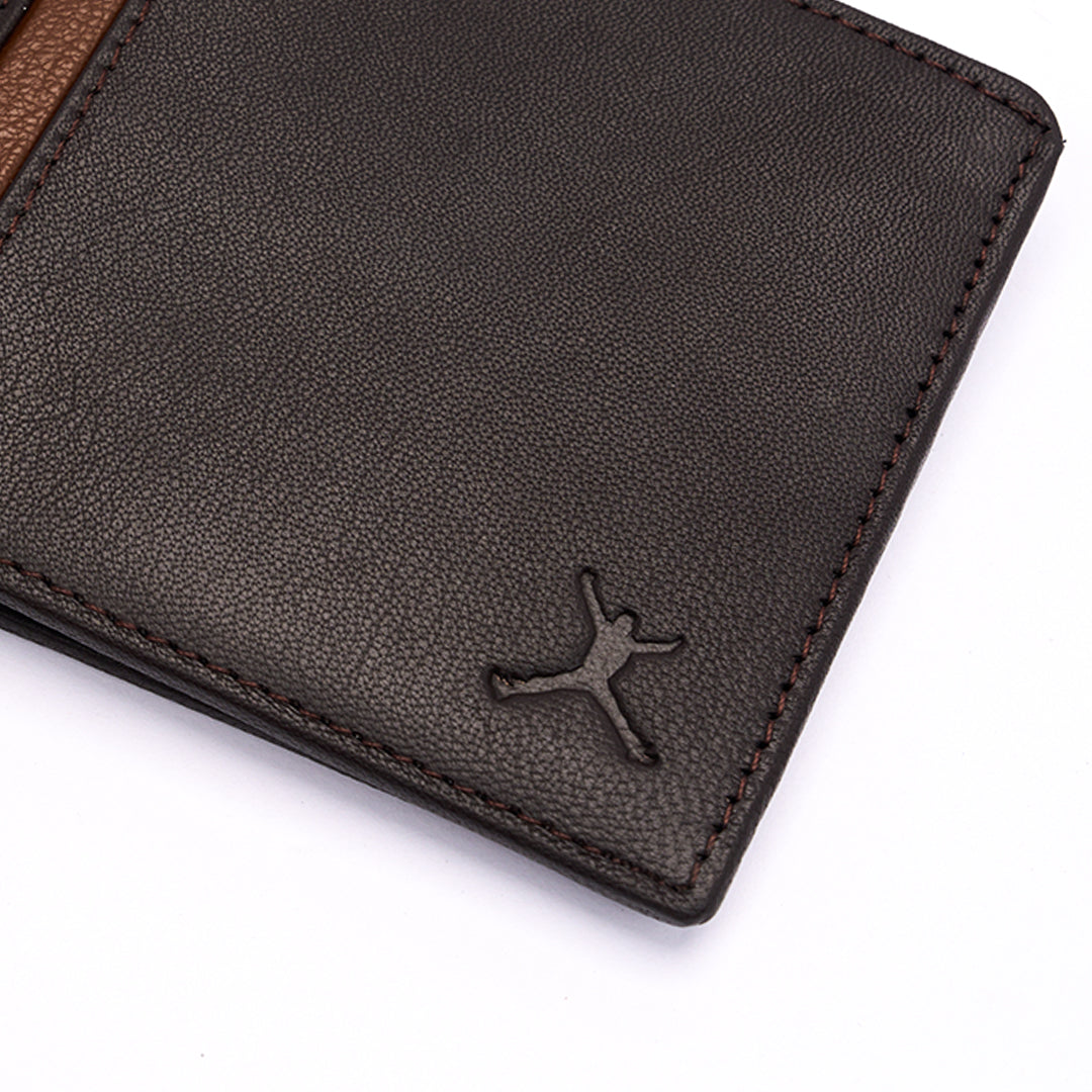 Genuine Leather RFID Wallet - Coffee Brown