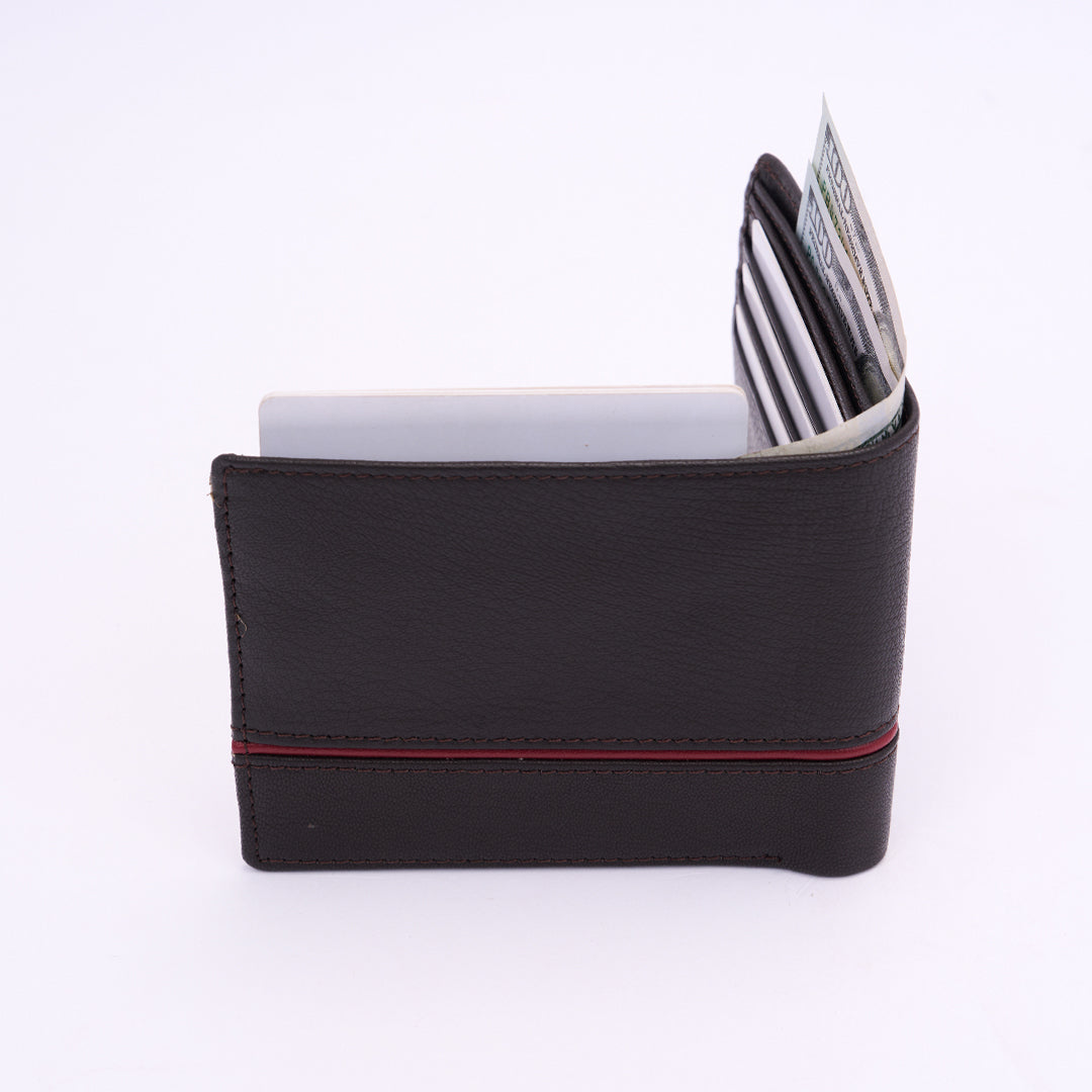 Genuine Leather RFID Wallet - Coffee Brown